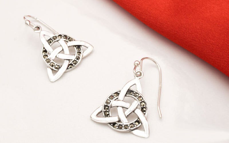 Buy Celtic Trinity Knot Earrings, Handmade Sterling Silver or Bronze  Jewelry for Women, Unique Gift for Wife, Triquetra Online in India 