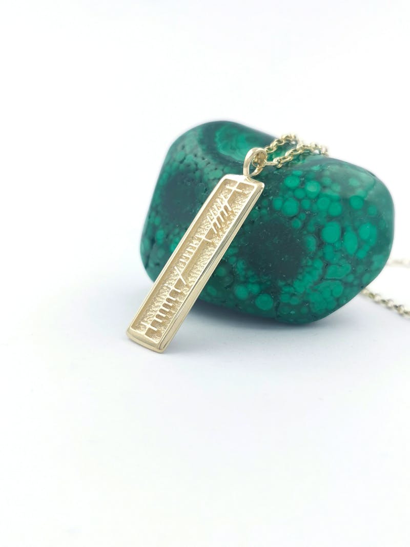 10K Anam Cara Ogham Pendant, Made in Ireland