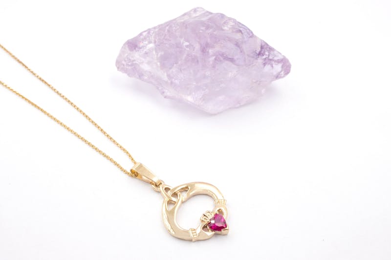 Striking Yellow Gold July Birthstone Necklace For Women
