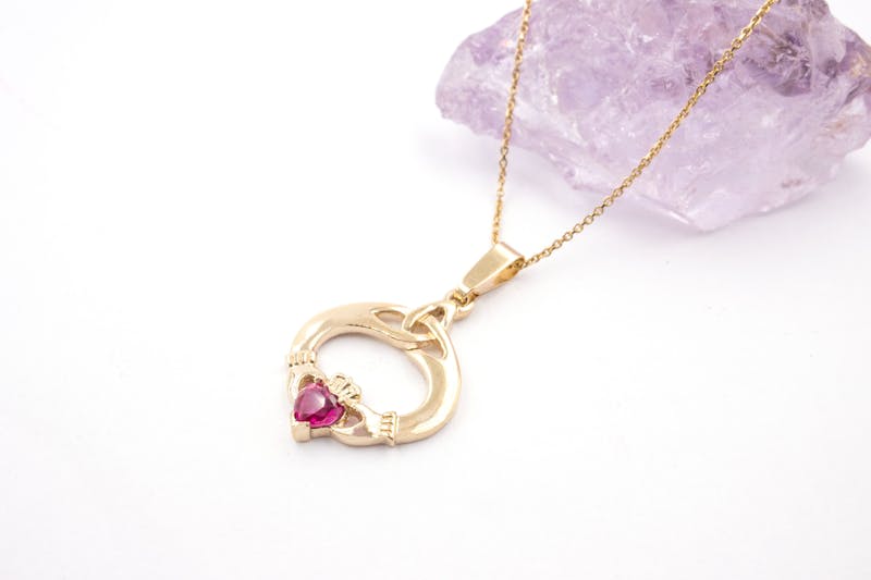 Gorgeous Yellow Gold July Birthstone Necklace For Women