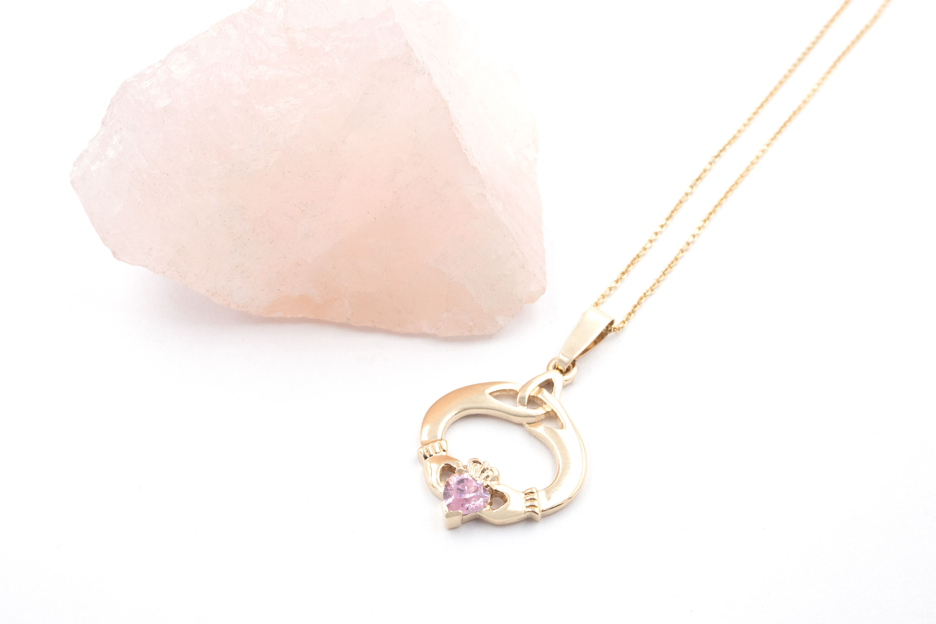 Womens October Birthstone Necklace in Yellow Gold