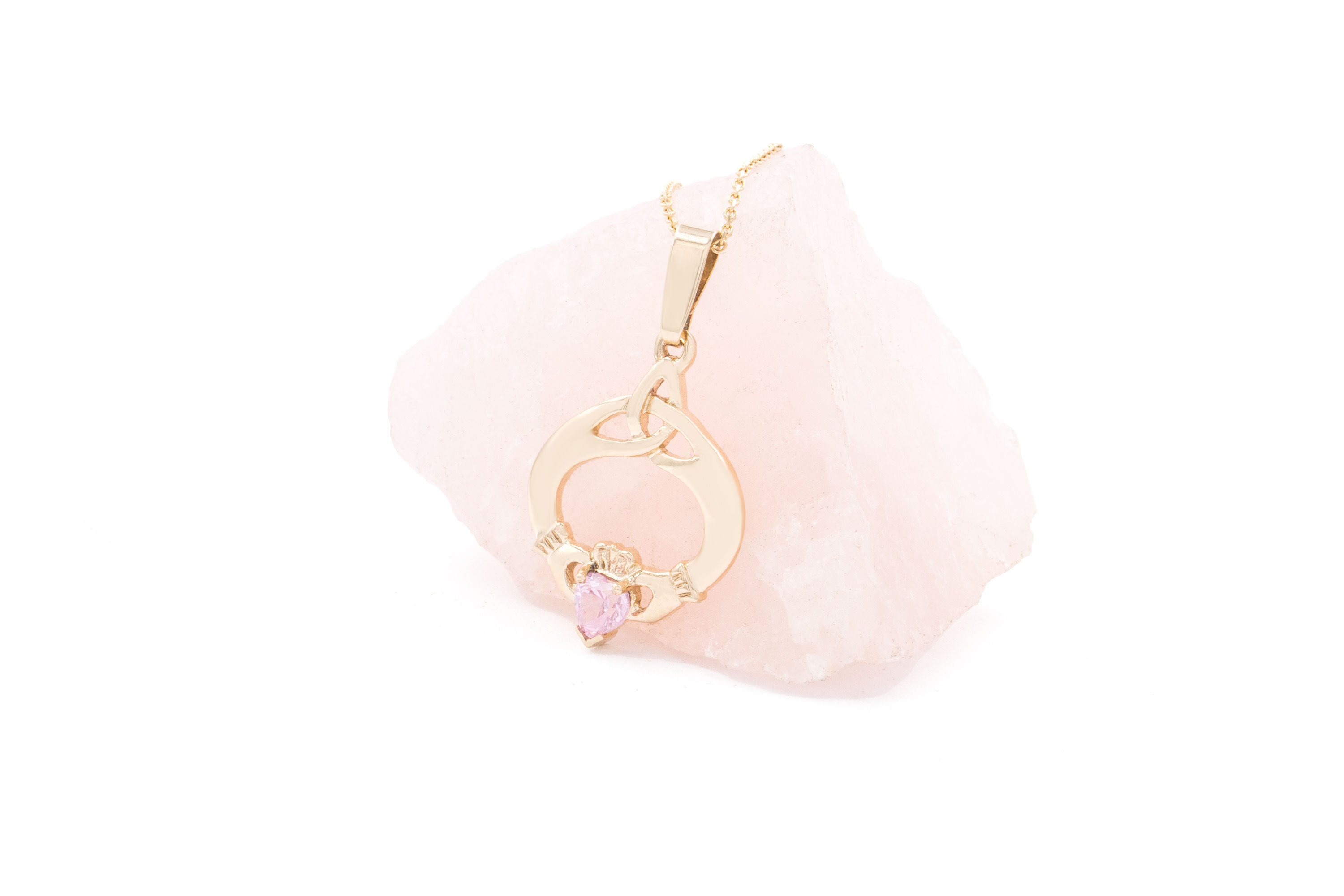 Womens October Birthstone Necklace in Real 10K Yellow Gold