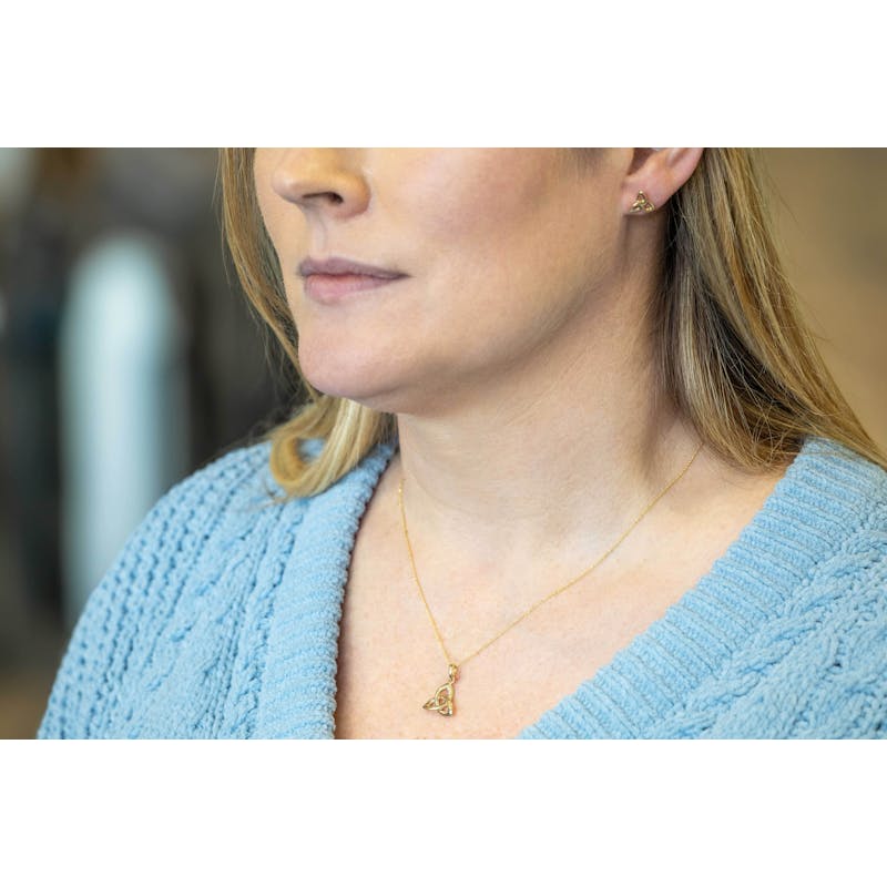 Gold Double Sided Trinity Knot Necklace, From… My Irish Jeweler