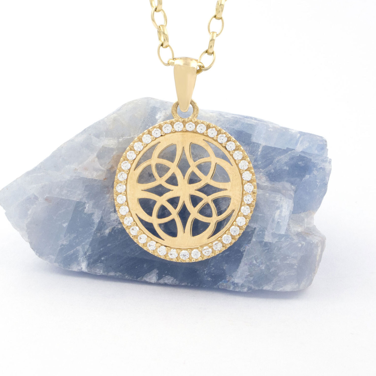 14K Small Celtic Cross Pendant - Solvar Irish Jewellery