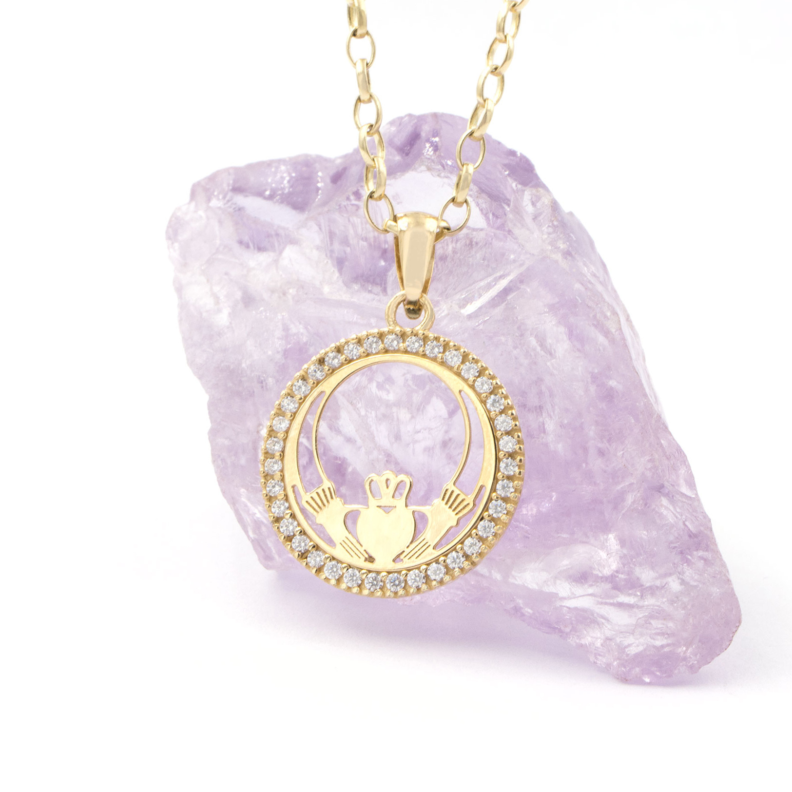 Claddagh Halo Necklace