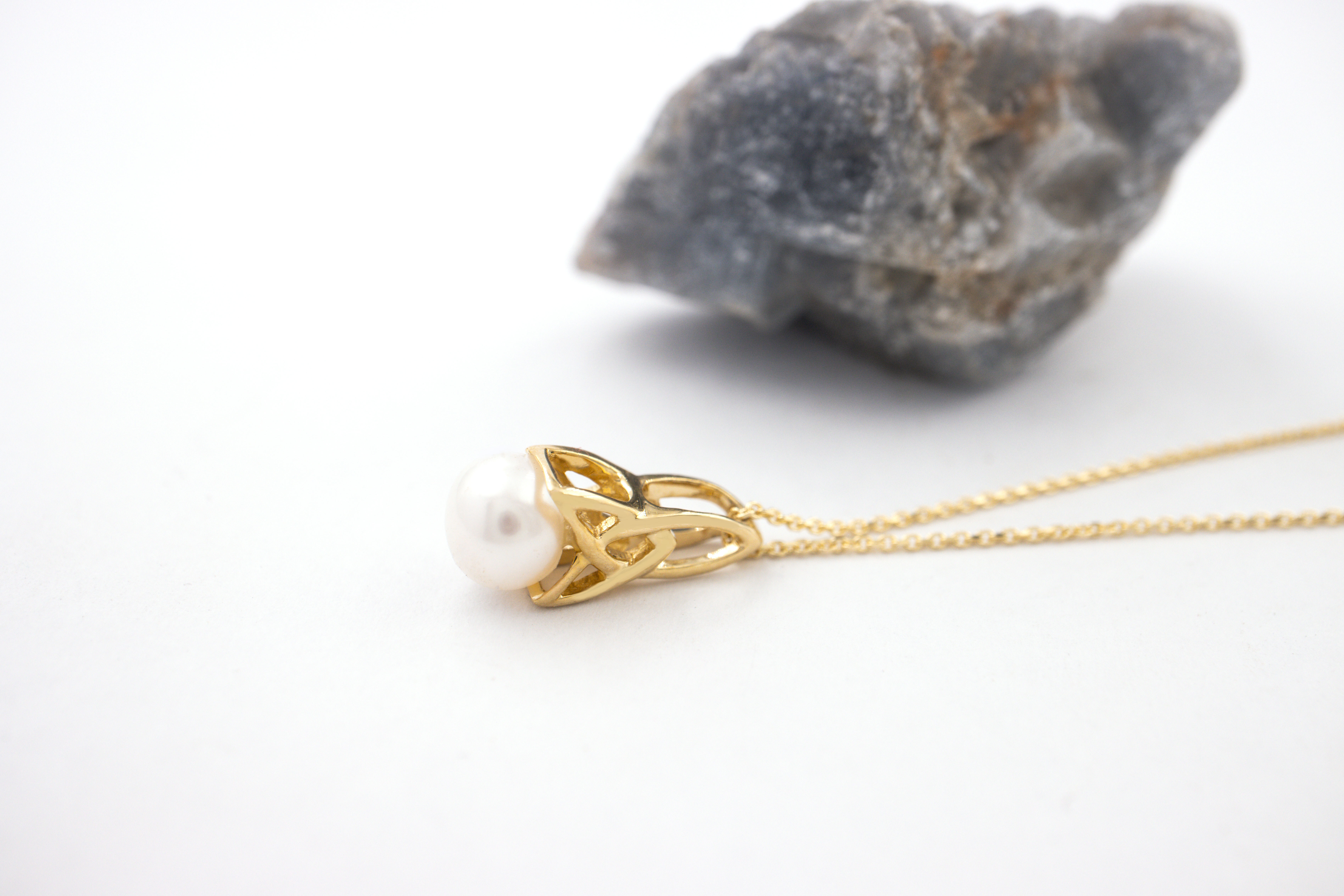 Real 10K Yellow Gold Trinity Knot Gift Set For Women