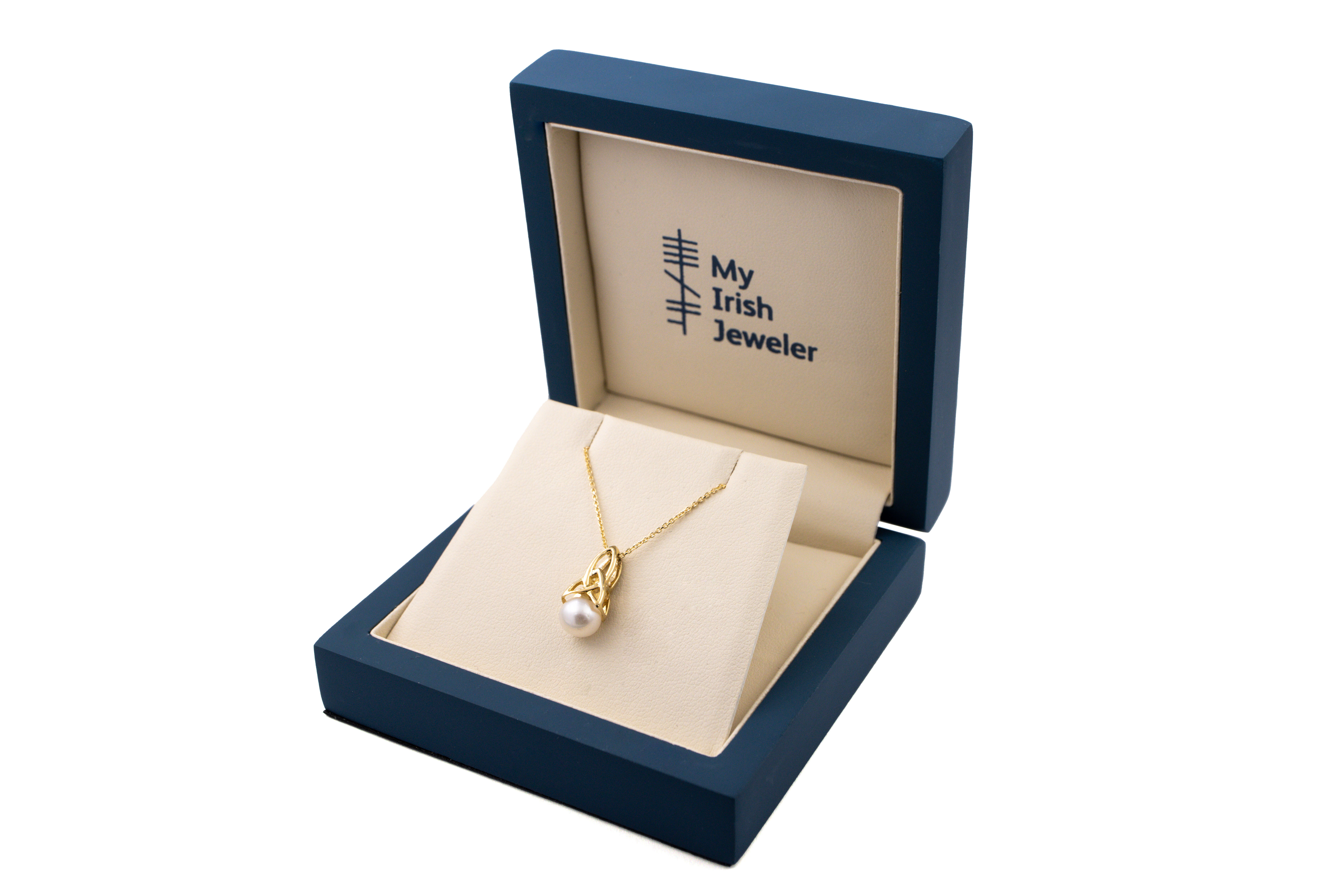 Authentic Yellow Gold Trinity Knot Necklace For Women