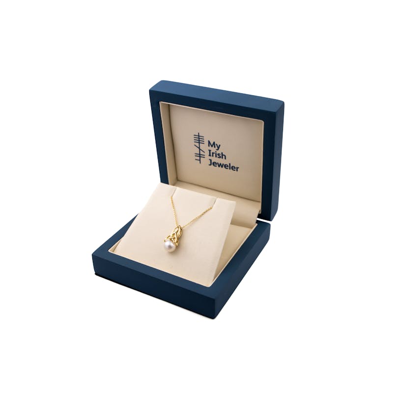 Authentic Yellow Gold Trinity Knot Necklace For Women