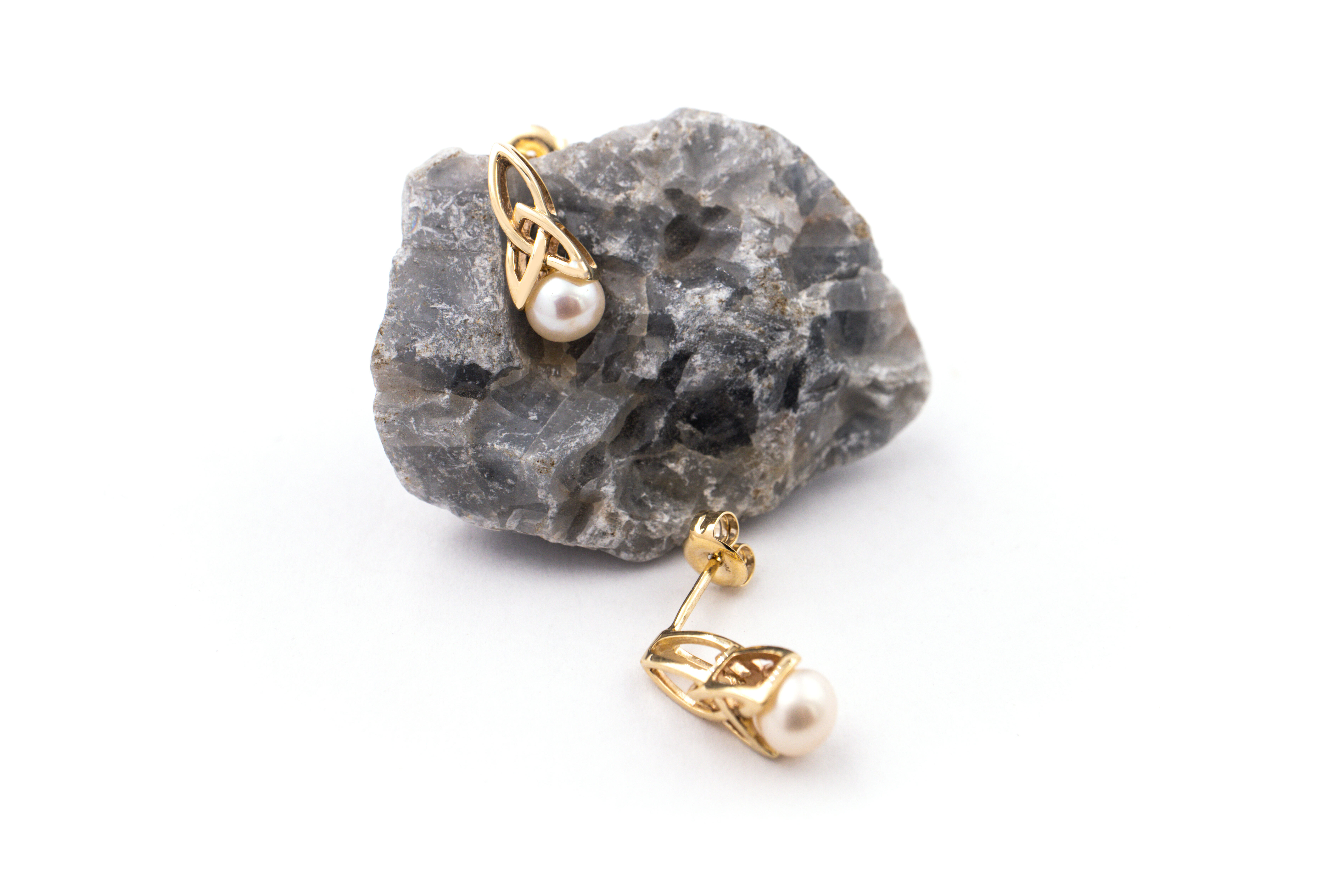 Womens Trinity Knot Gift Set in 10K Yellow Gold