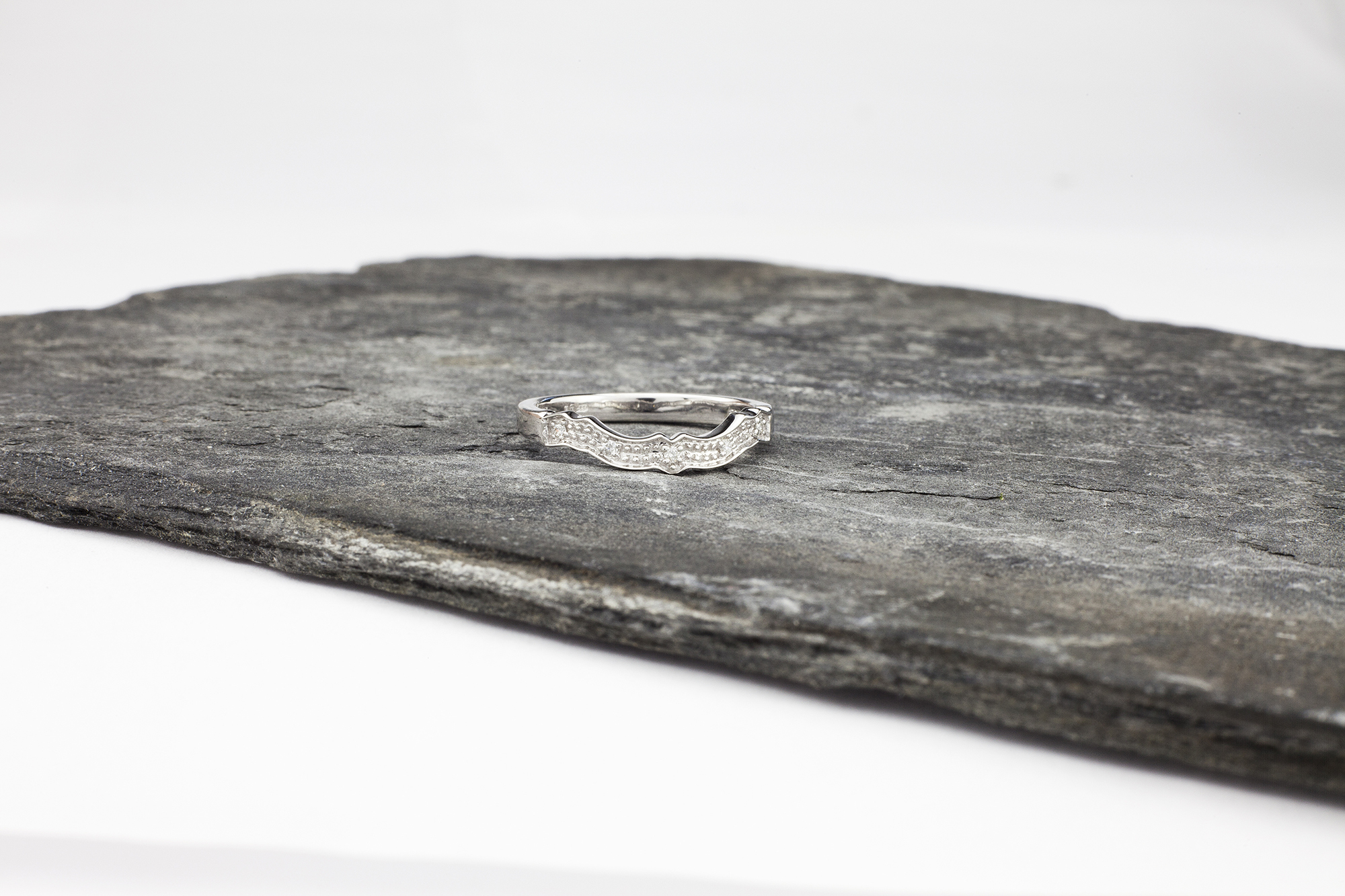 Gorgeous White Gold Claddagh Engagement Ring For Women