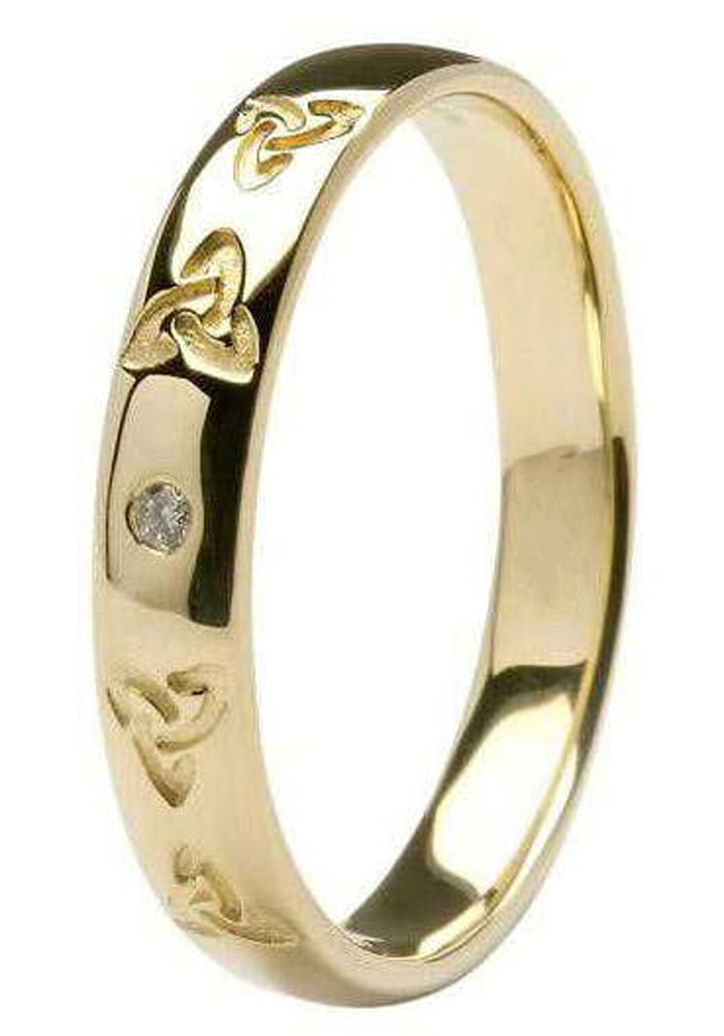 Mens 14K Yellow Gold Trinity Knot 3.0mm Ring