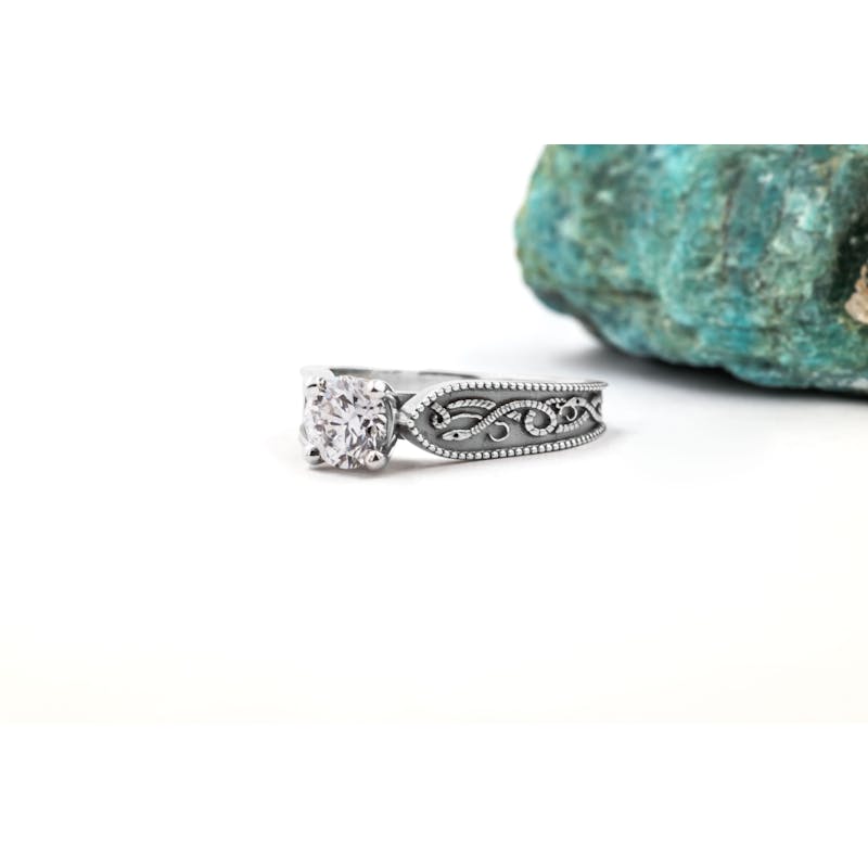 Real White Gold Celtic Warrior & Celtic Knot 1.00ct Lab Grown Diamond Ring For Women