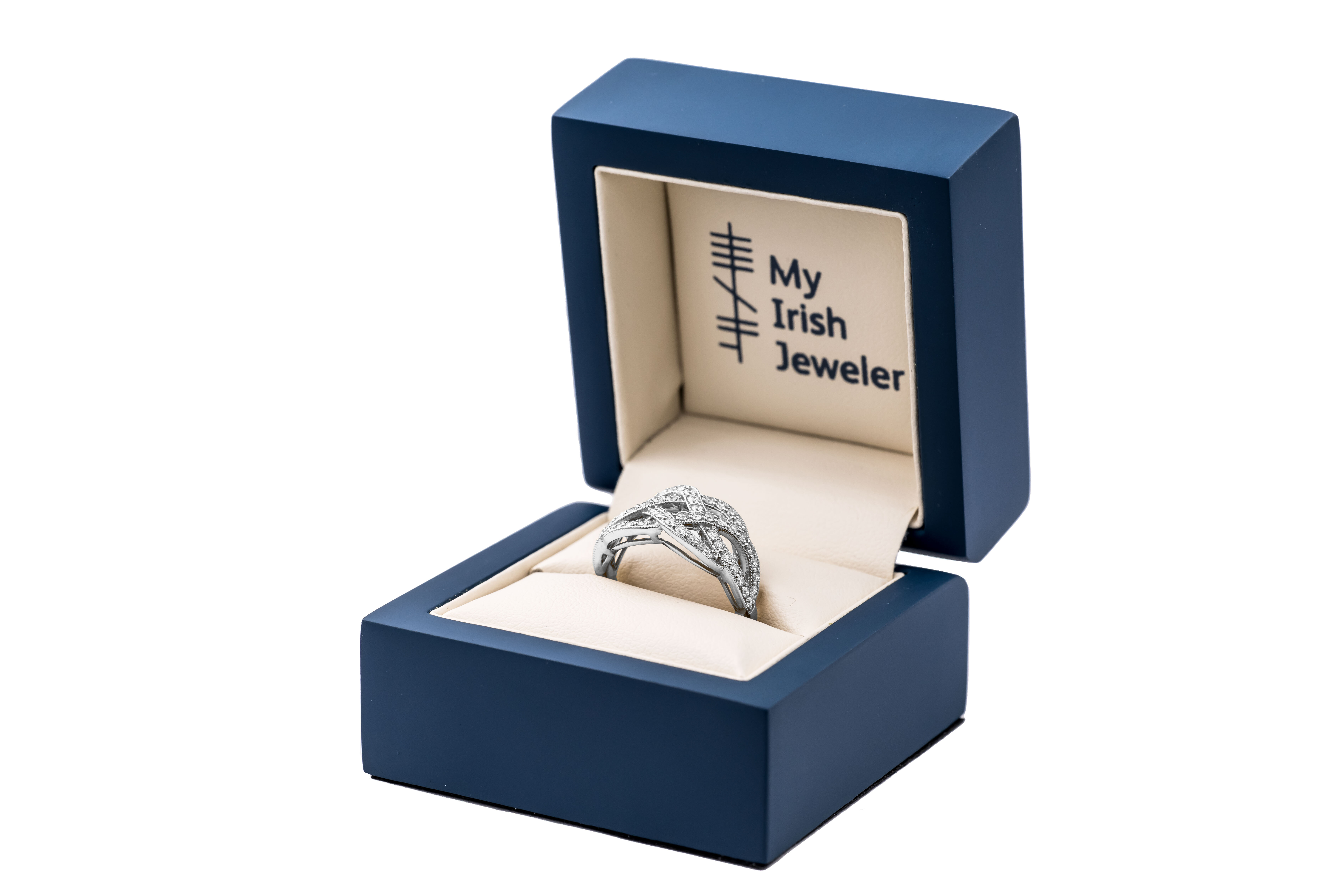 Gorgeous 14K White Gold Celtic Knot Ring For Women