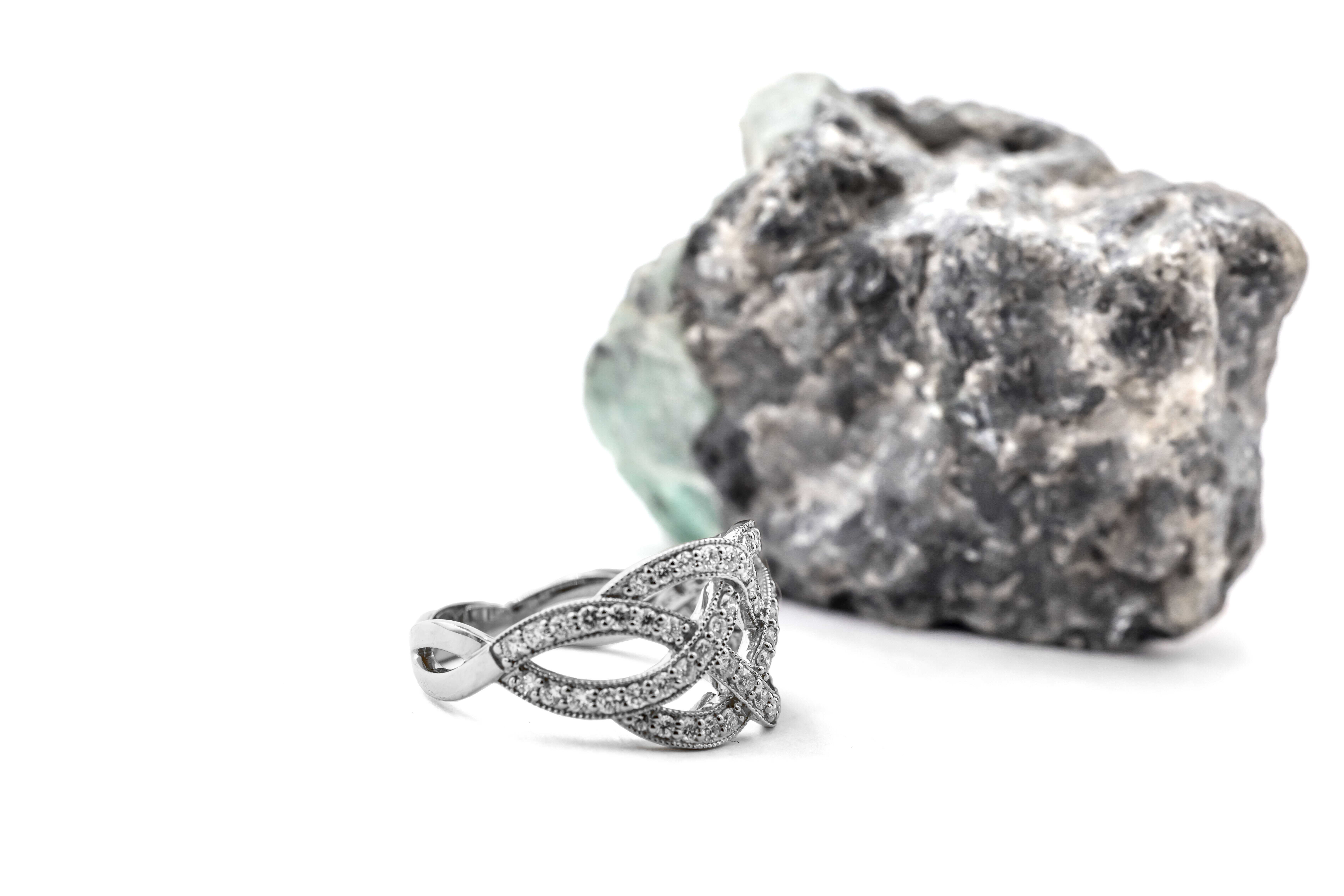 Real White Gold Celtic Knot Ring For Women