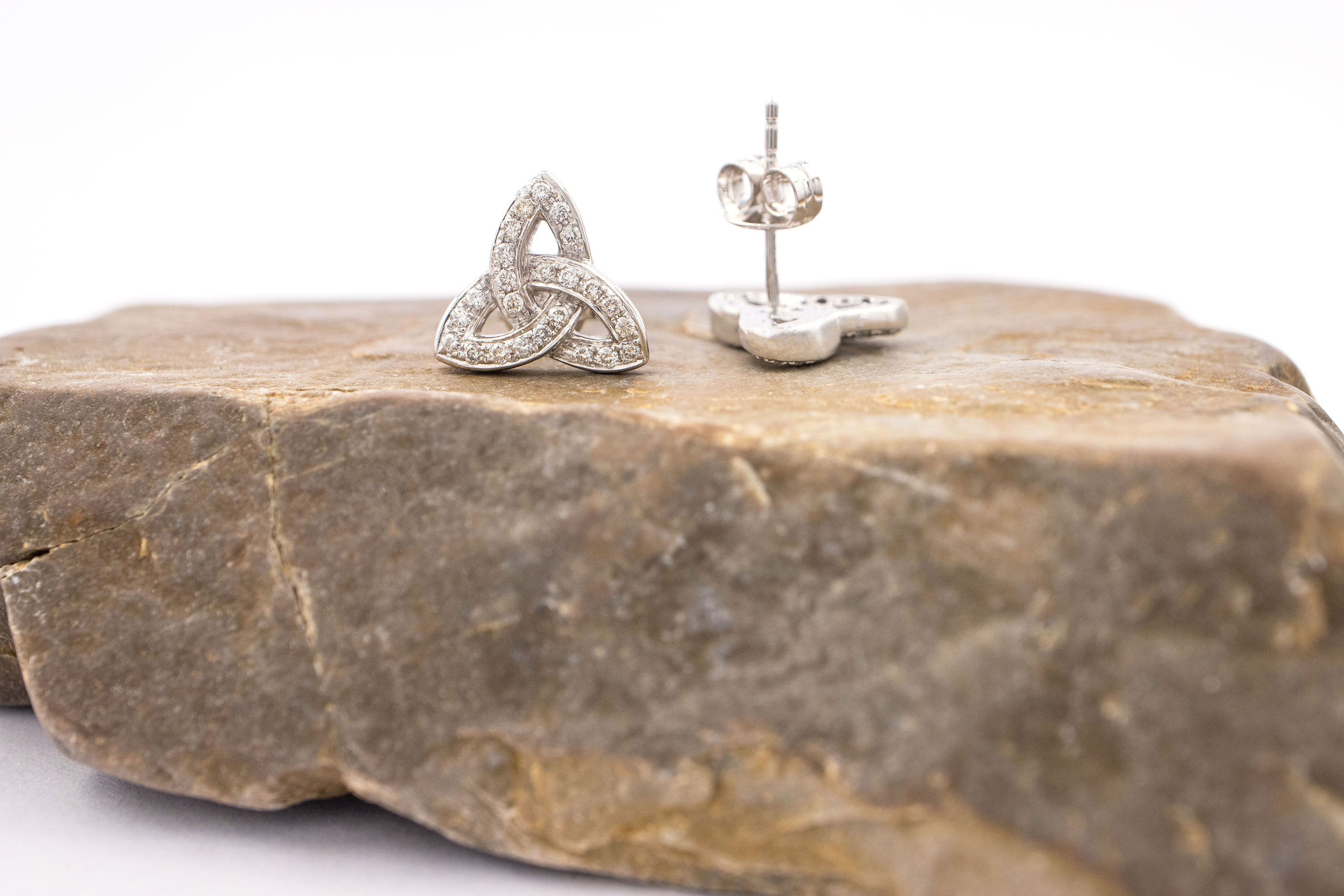 Genuine White Gold Trinity Knot Gift Set For Women