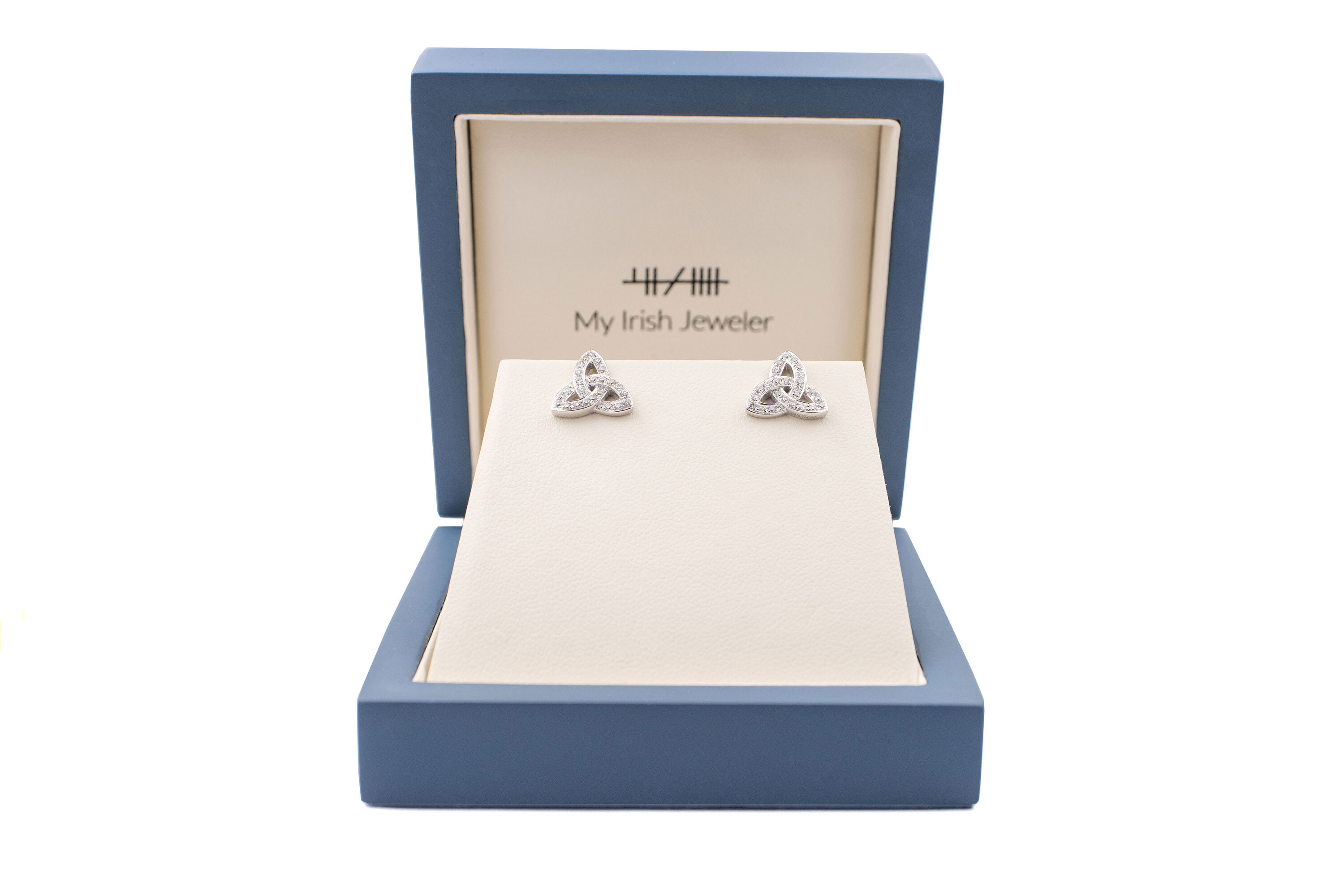 Womens Trinity Knot Gift Set in White Gold