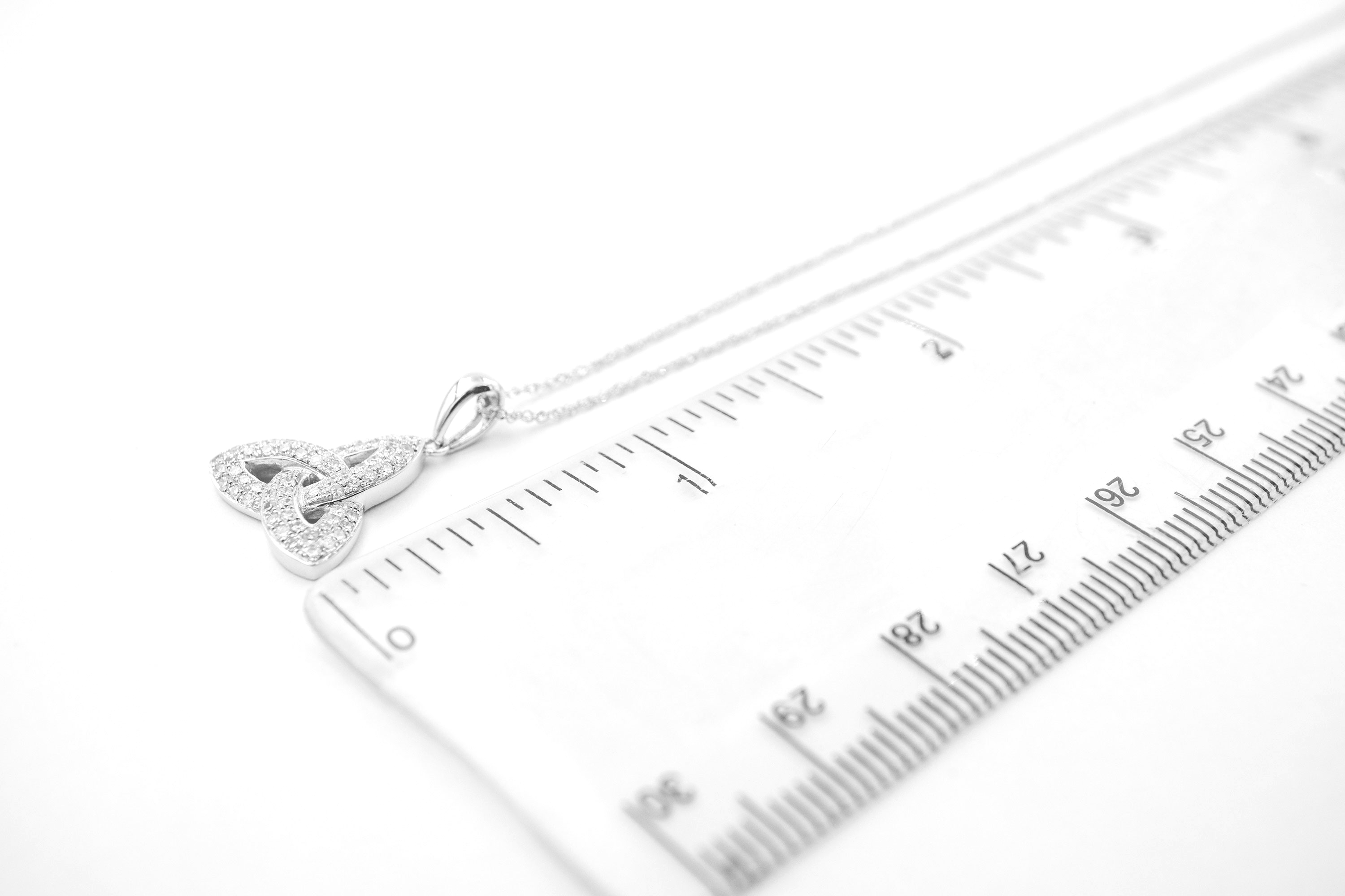 Womens Trinity Knot Gift Set in Real White Gold