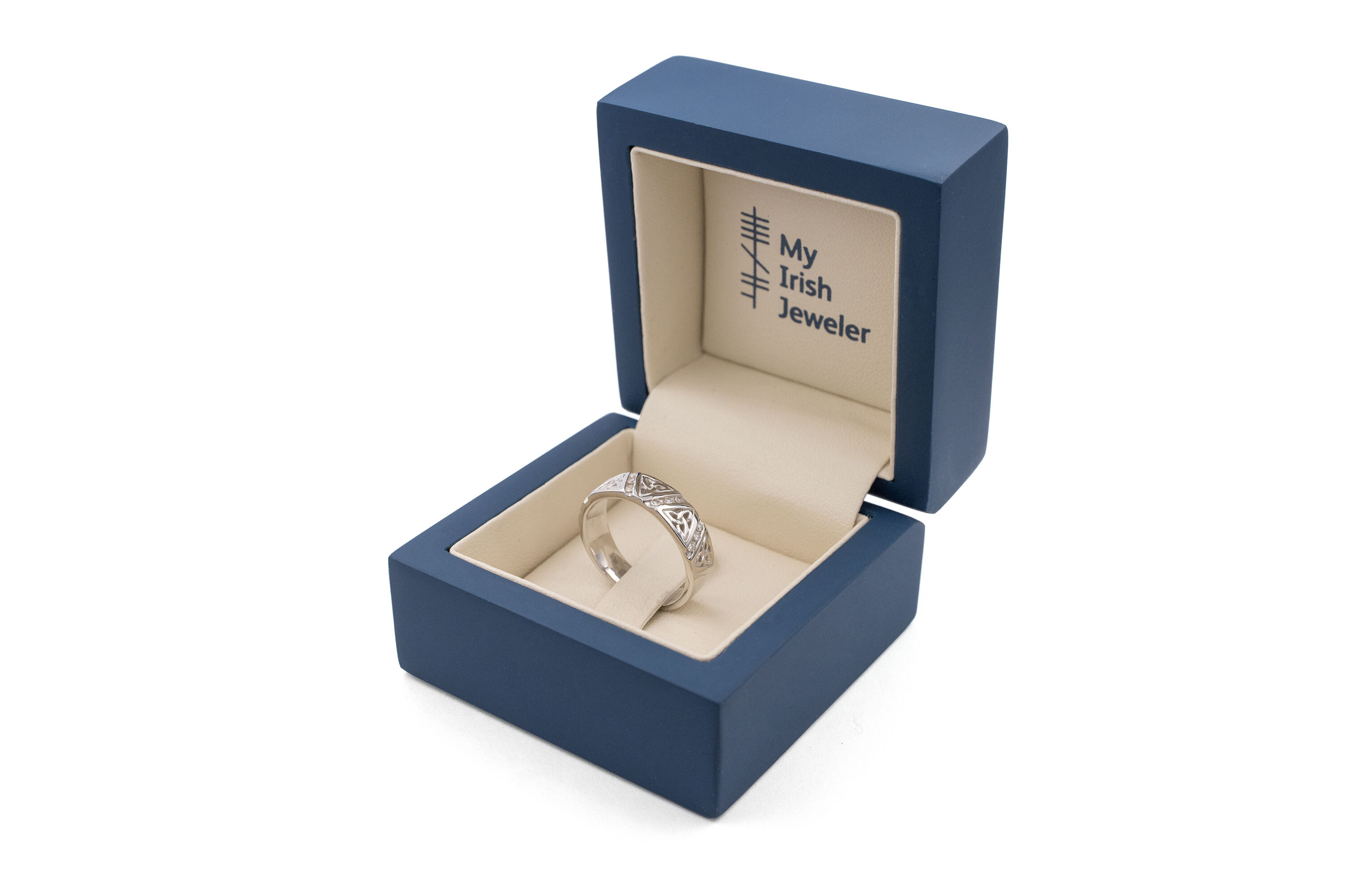 Womens White Gold Trinity Knot Ring
