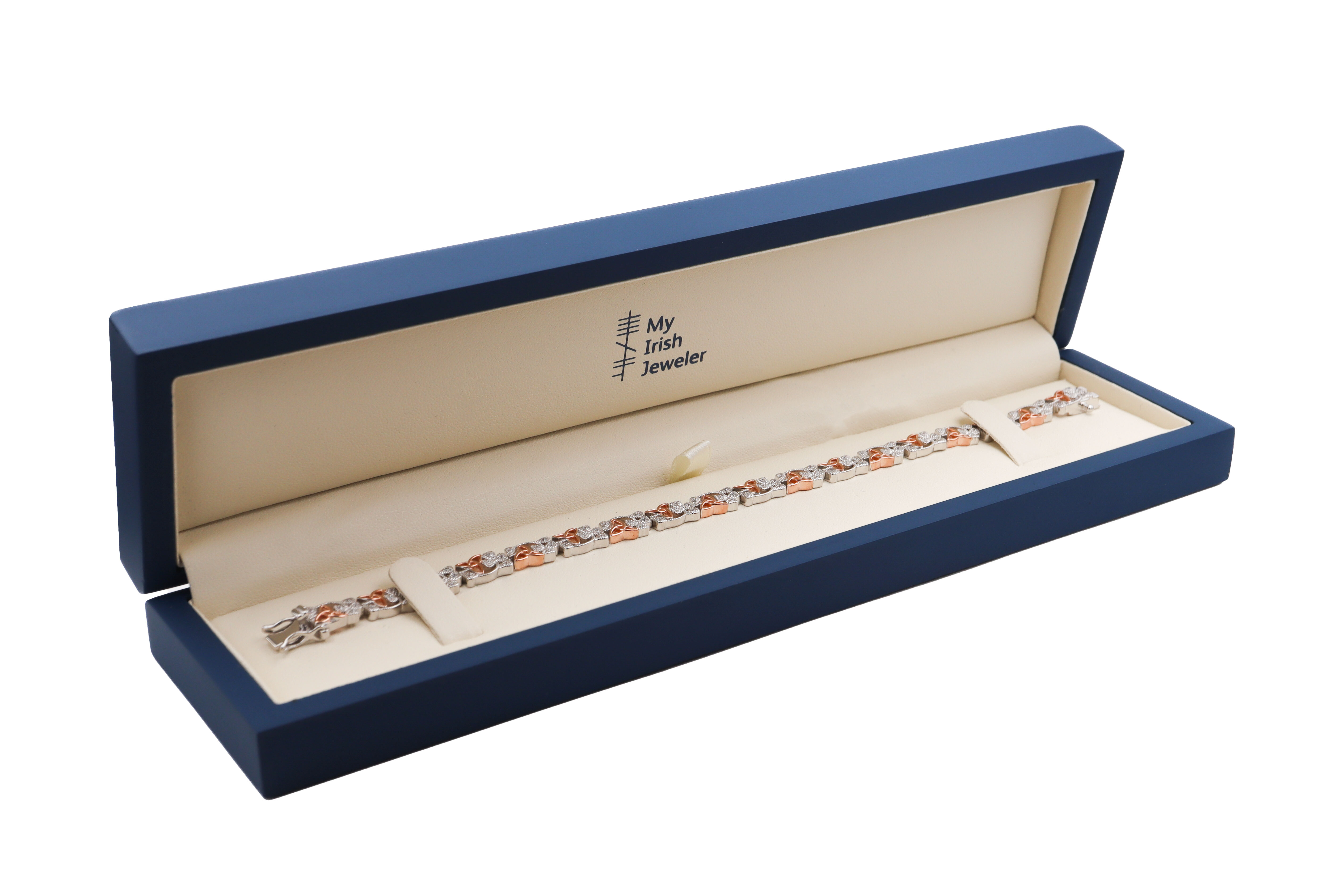 Womens Trinity Knot Bracelet in Sterling Silver. In Luxury Packaging.