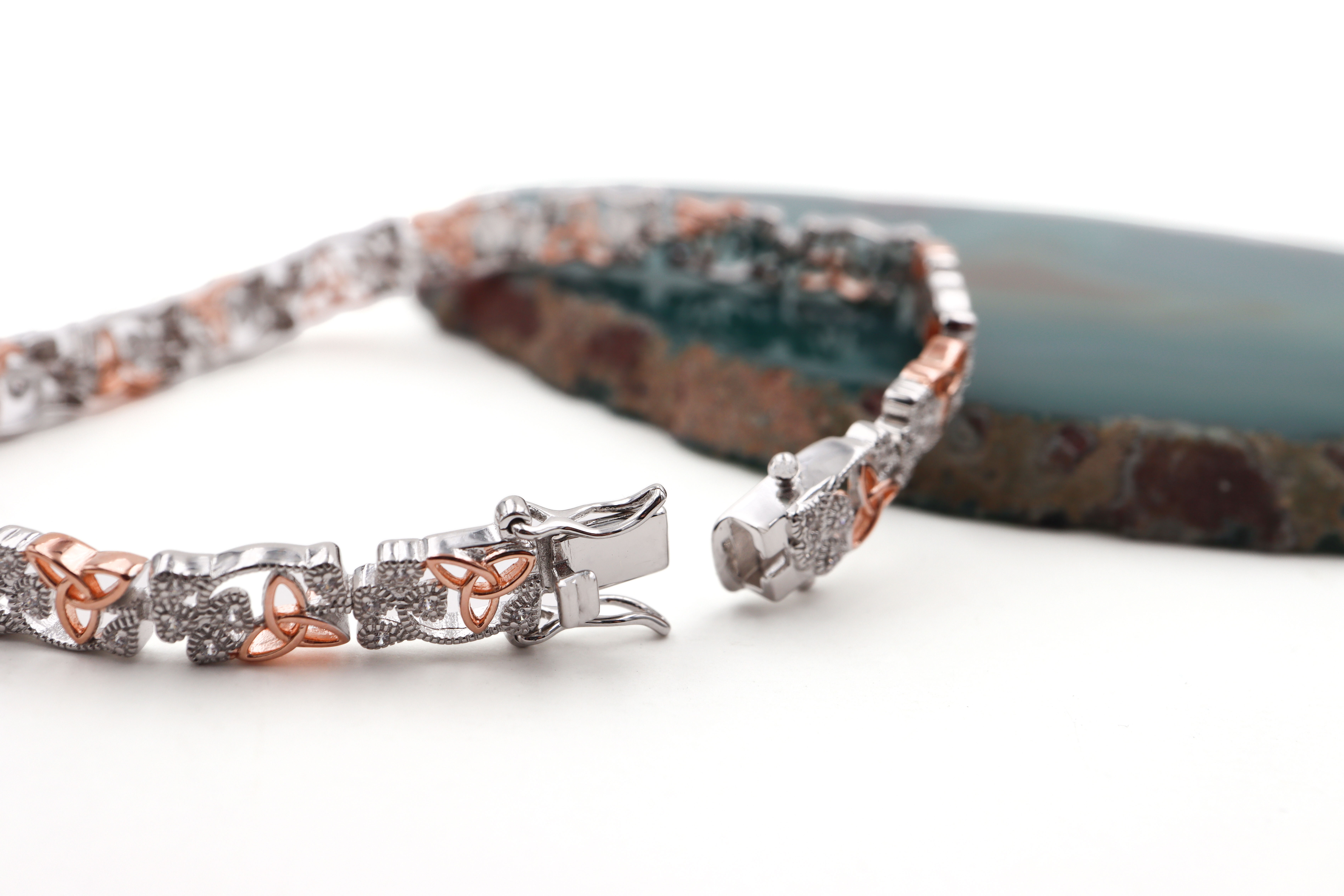 Irish Sterling Silver Trinity Knot Bracelet For Women