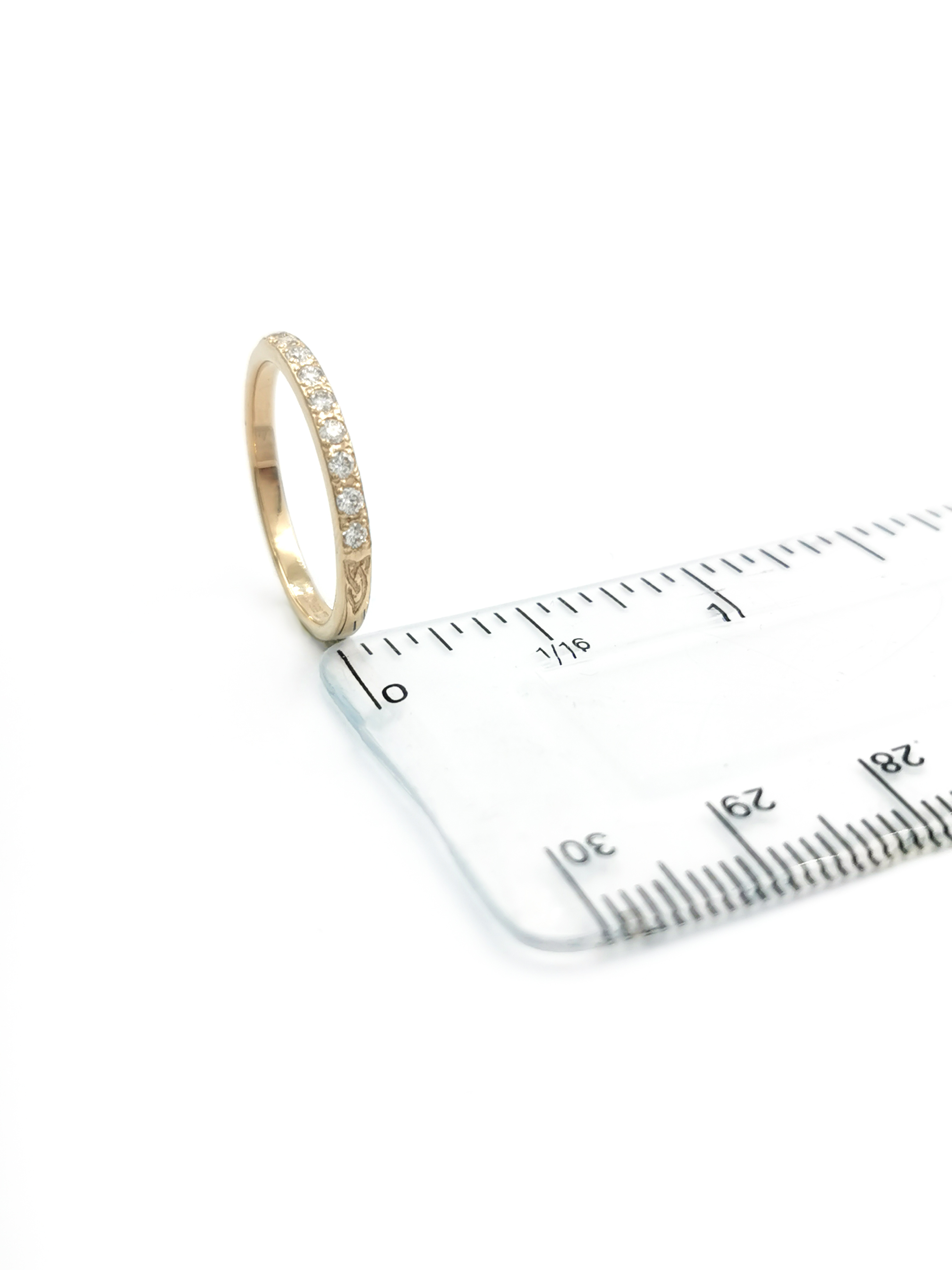 Authentic Yellow Gold Trinity Knot Ring For Women. Picture For Scale.