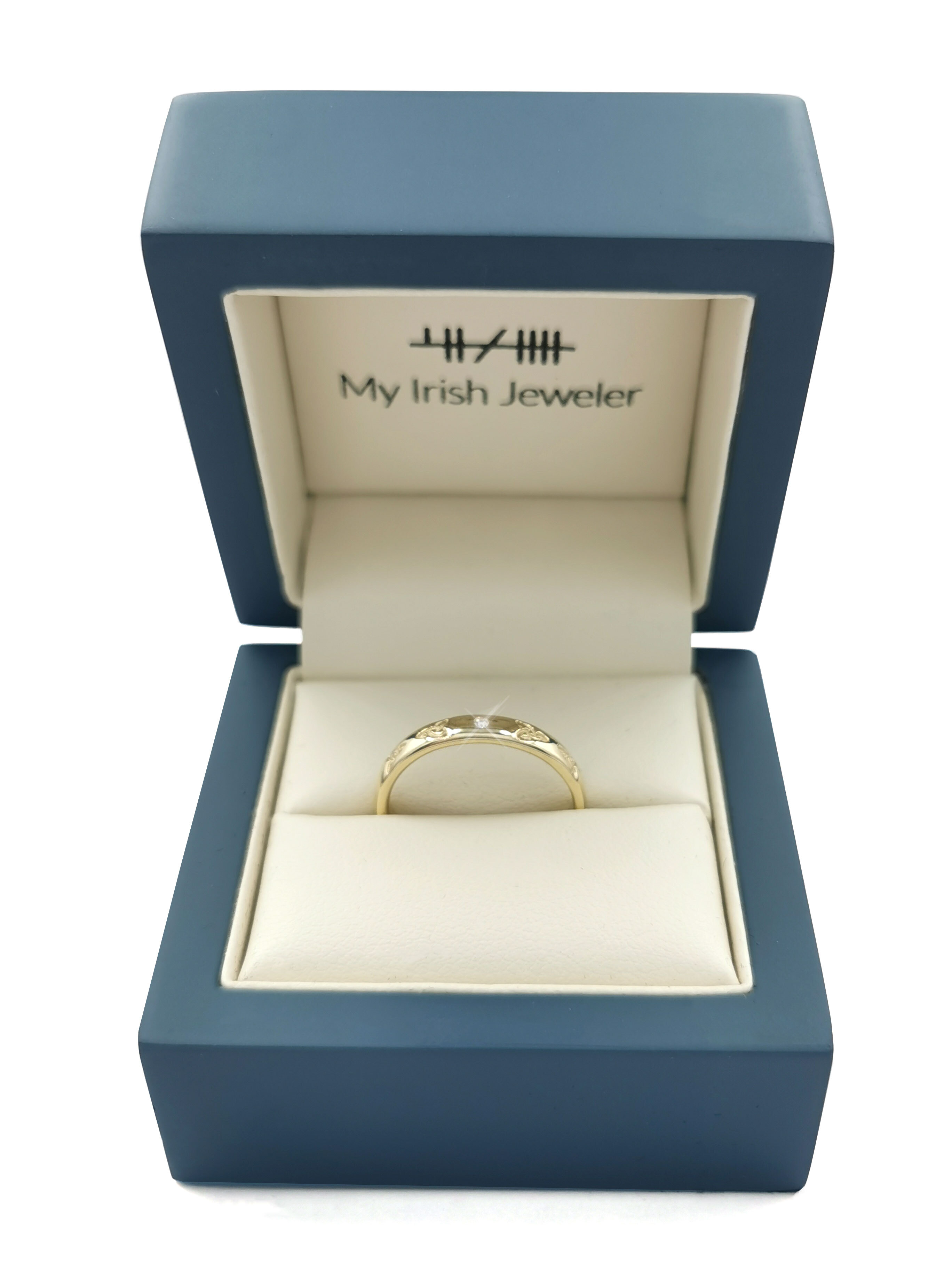 Striking 14K Yellow Gold Trinity Knot 3.0mm Ring For Women. In Luxury Packaging.