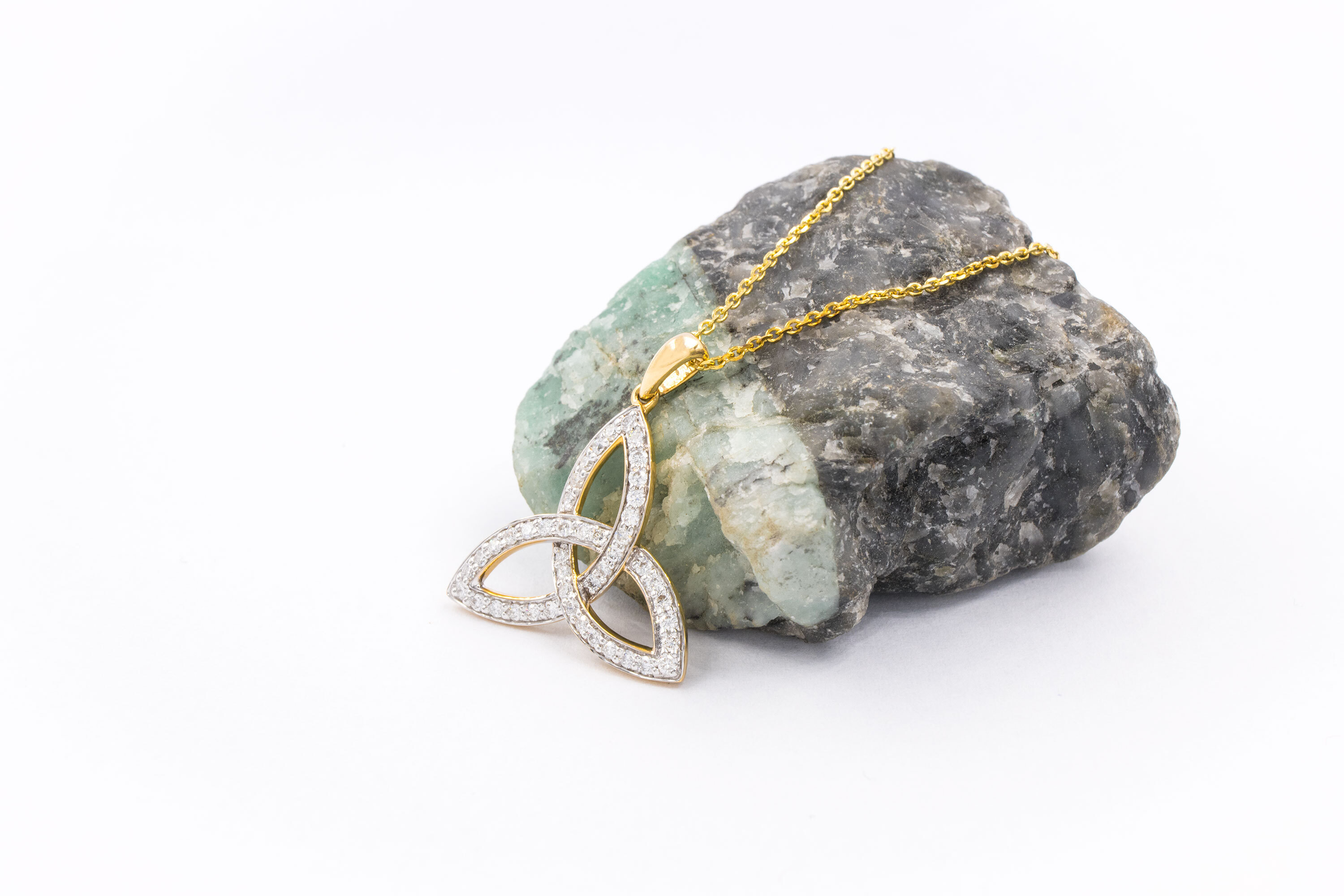 Gorgeous Yellow Gold Trinity Knot Necklace For Women