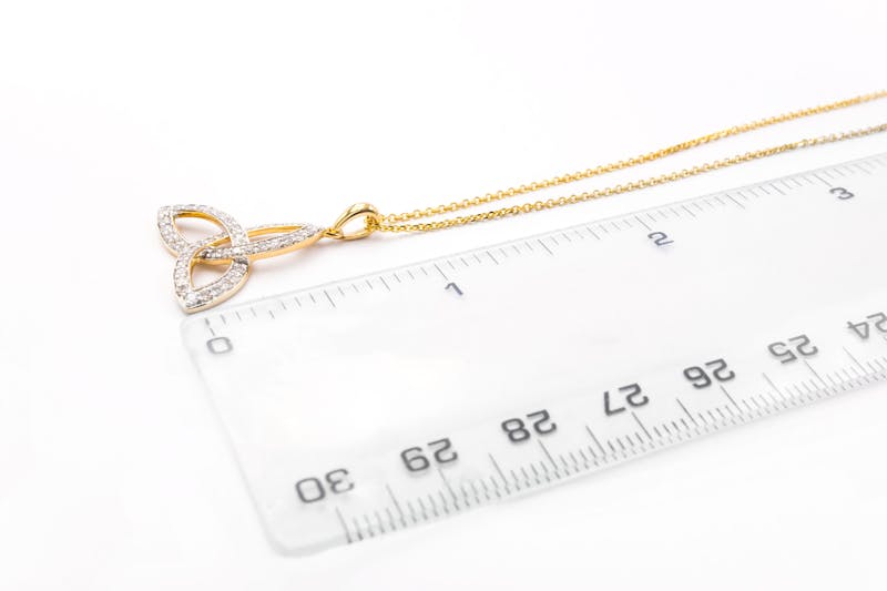 Attractive 14K Yellow Gold Trinity Knot Necklace For Women