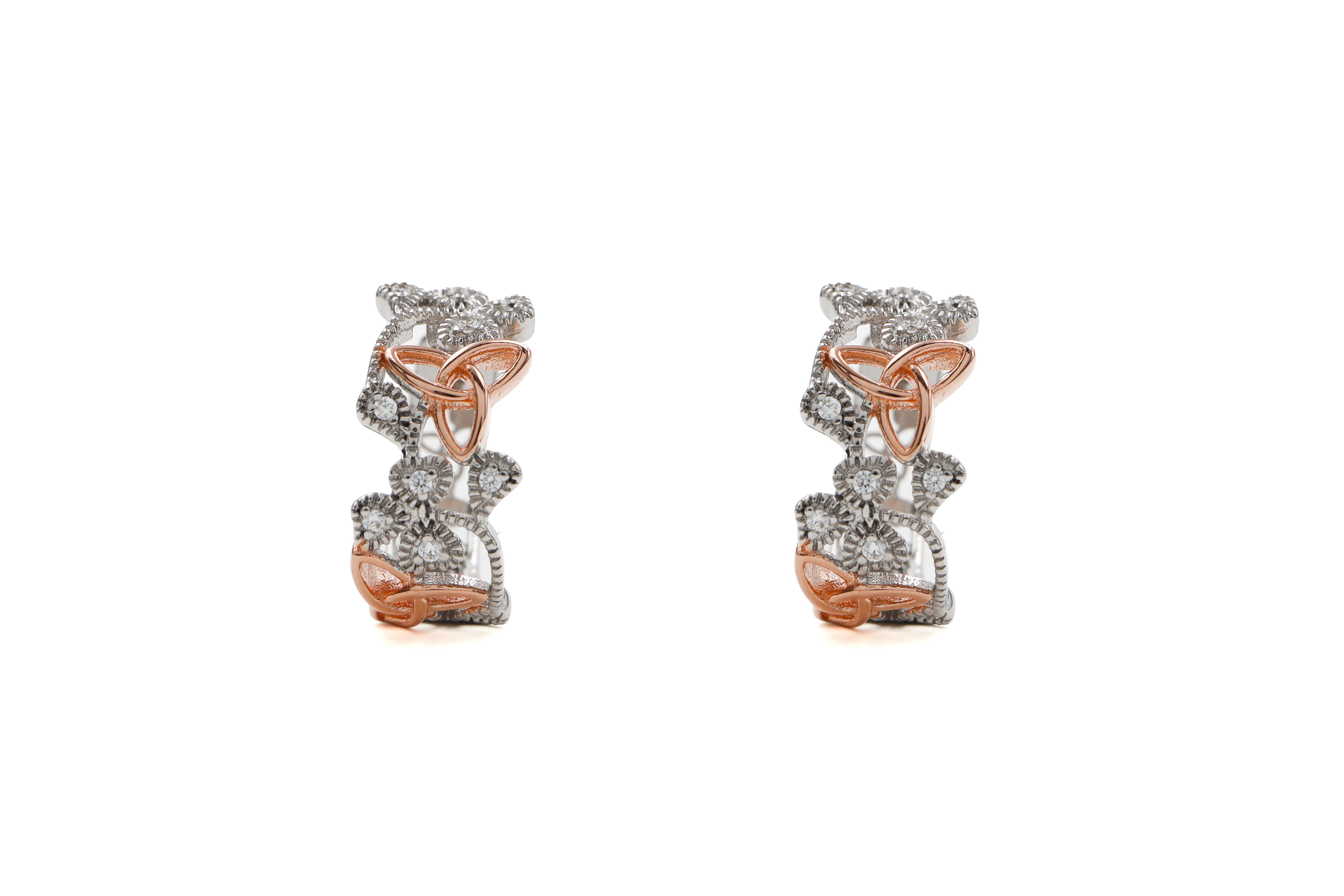 Attractive Sterling Silver Trinity Knot Earrings For Women