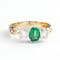 Oval Emerald & Diamond Three Stone Celtic Ring - Gallery