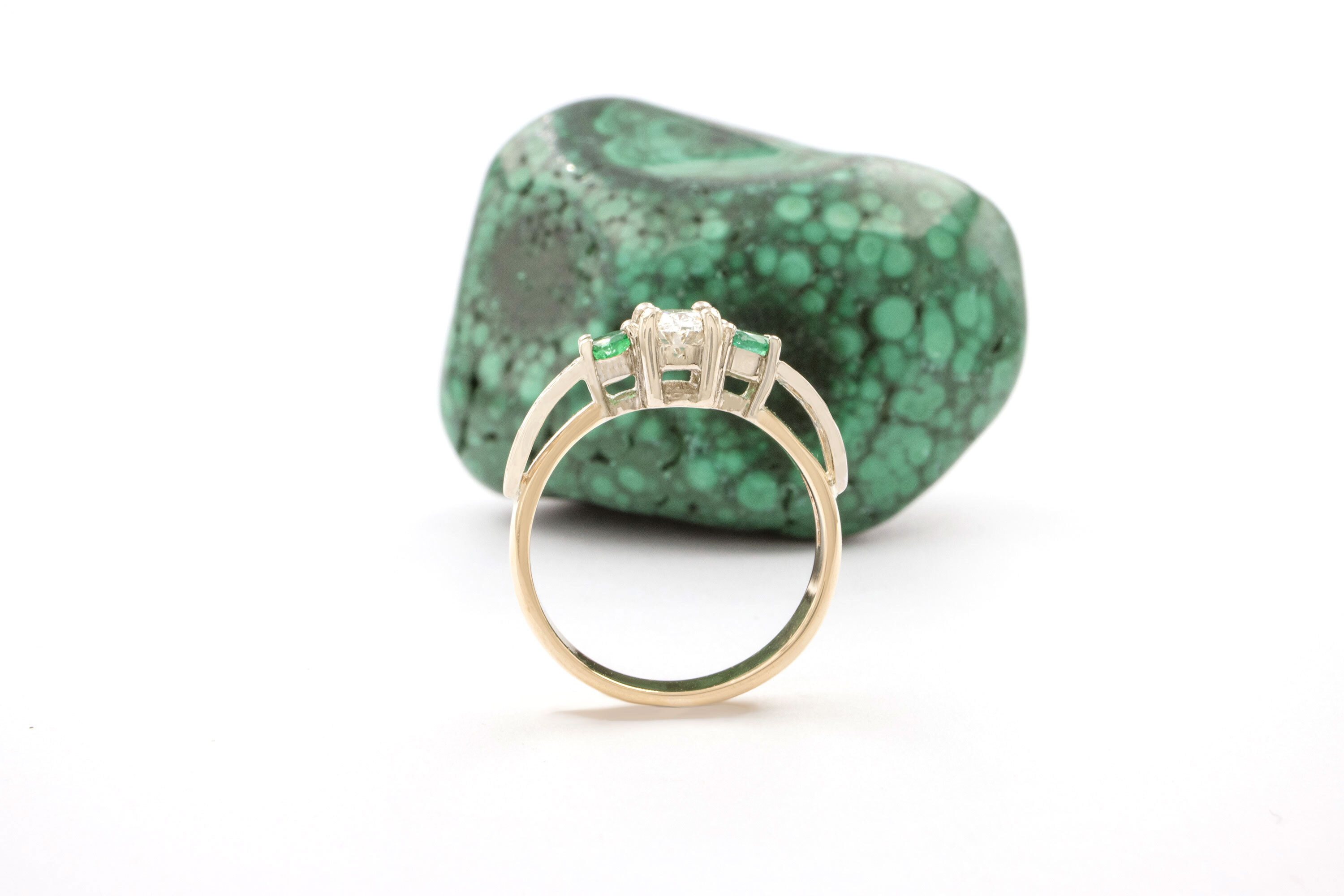 Striking Yellow Gold & White Gold Trinity Knot 0.40ct Lab Grown Diamond Ring For Women With a Polished Finish