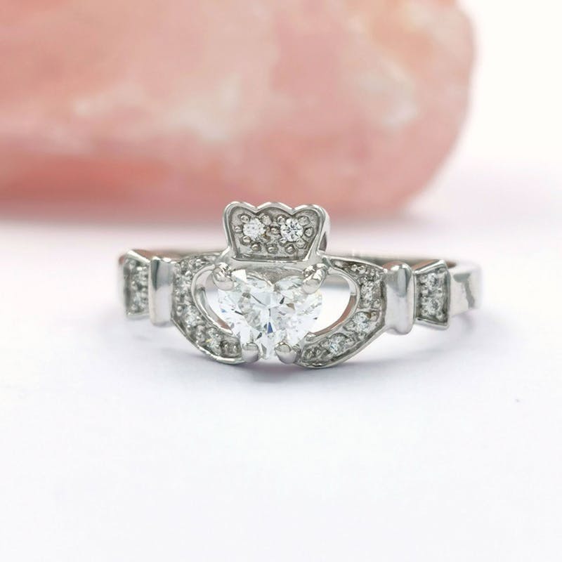 pink diamond claddagh ring