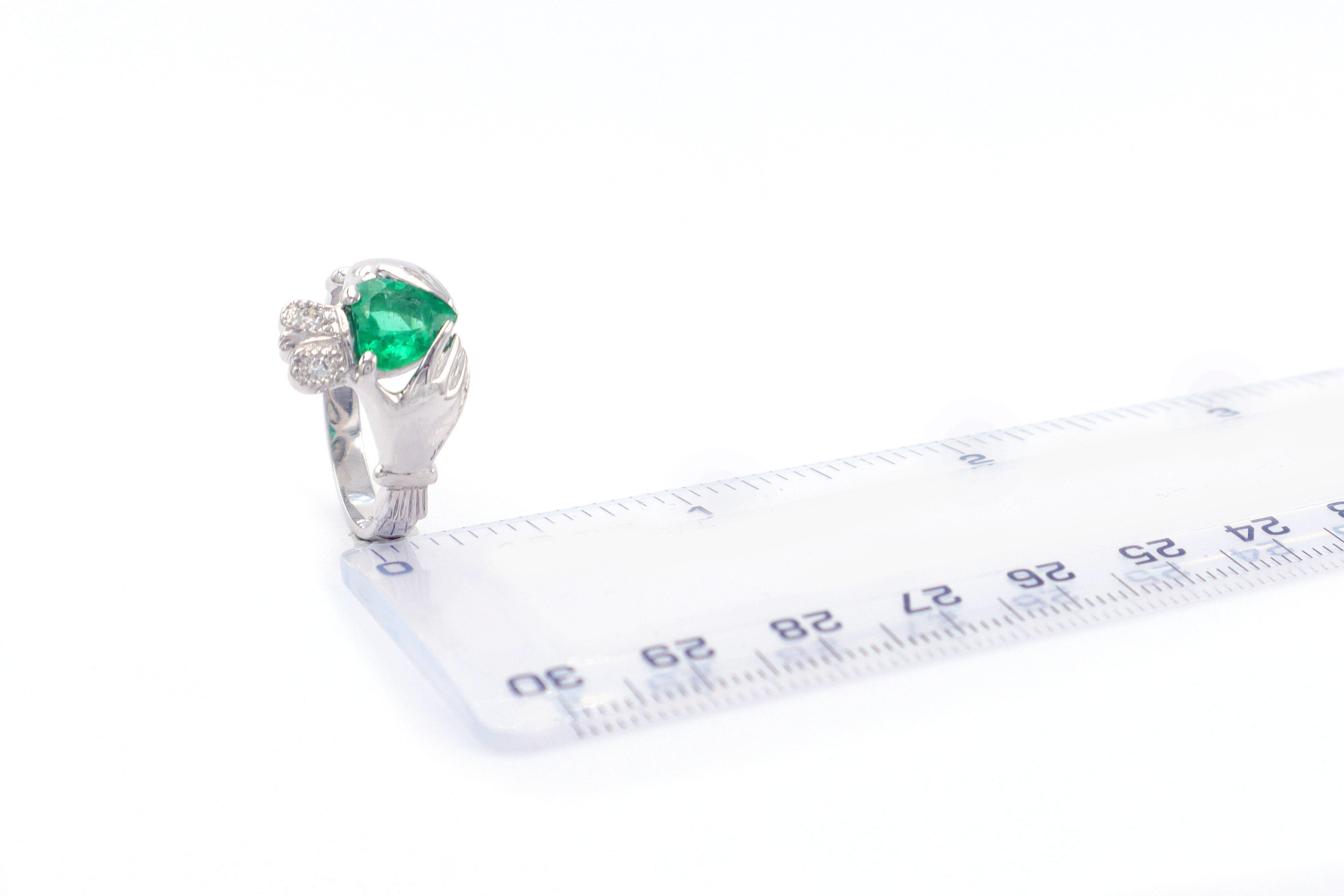 Womens Platinum 950 Claddagh Ring. Picture For Scale.