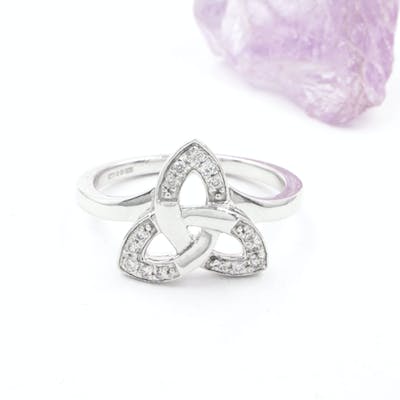 Diamond Trinity Knot Ring