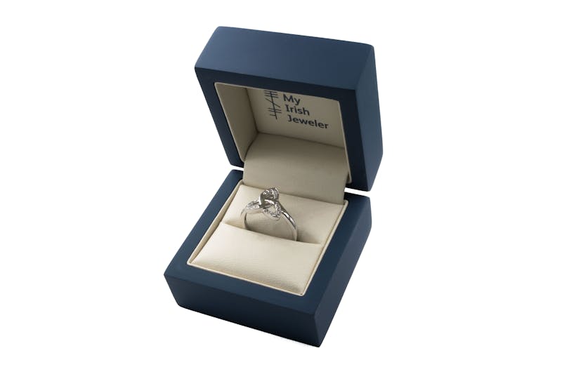 Genuine 9K White Gold Trinity Knot Ring For Women