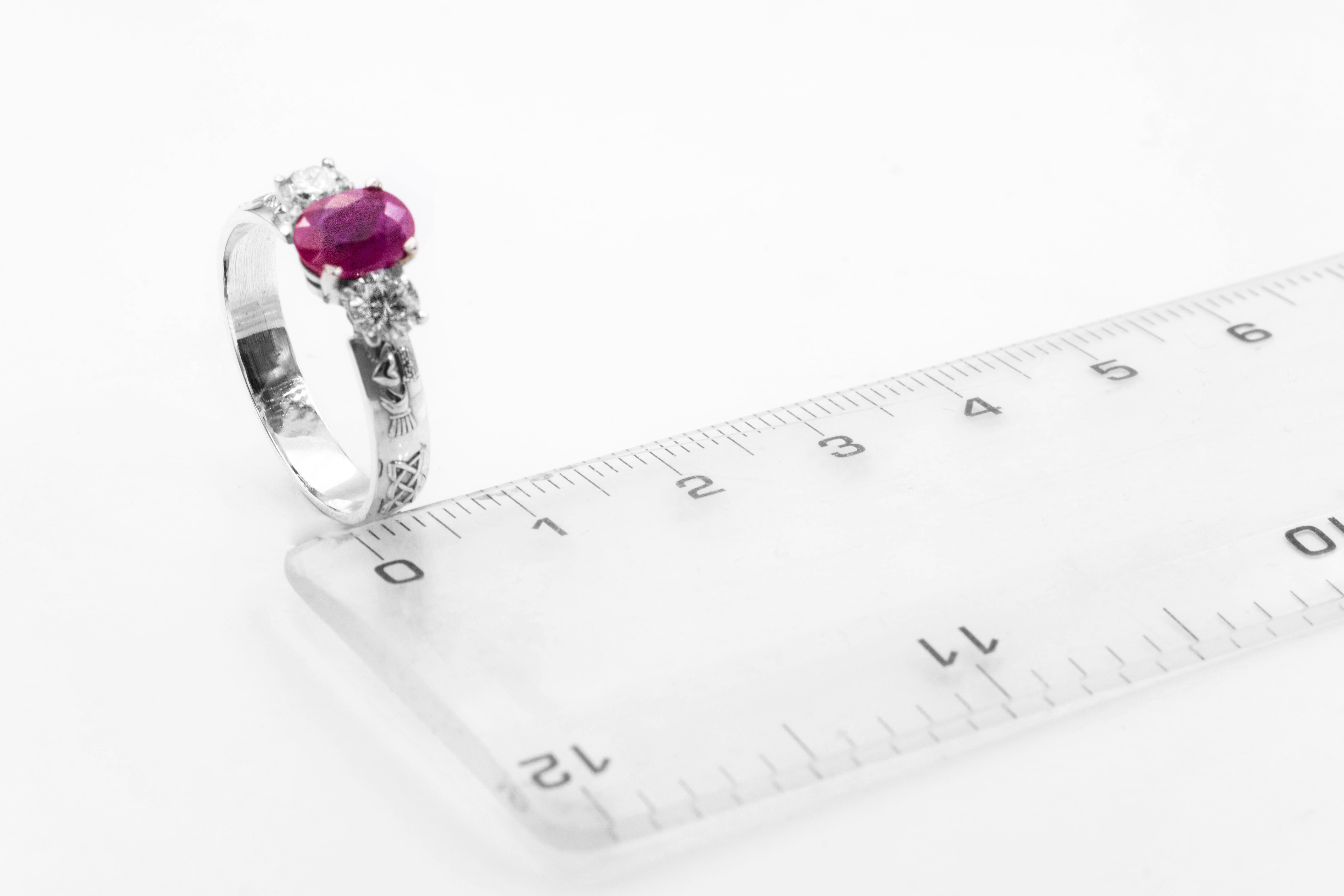 Authentic White Gold Claddagh & Celtic Knot 4.0mm Ring For Women