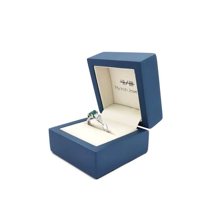 Striking 14K White Gold Trinity Knot Engagement Ring For Women. In Luxury Packaging.