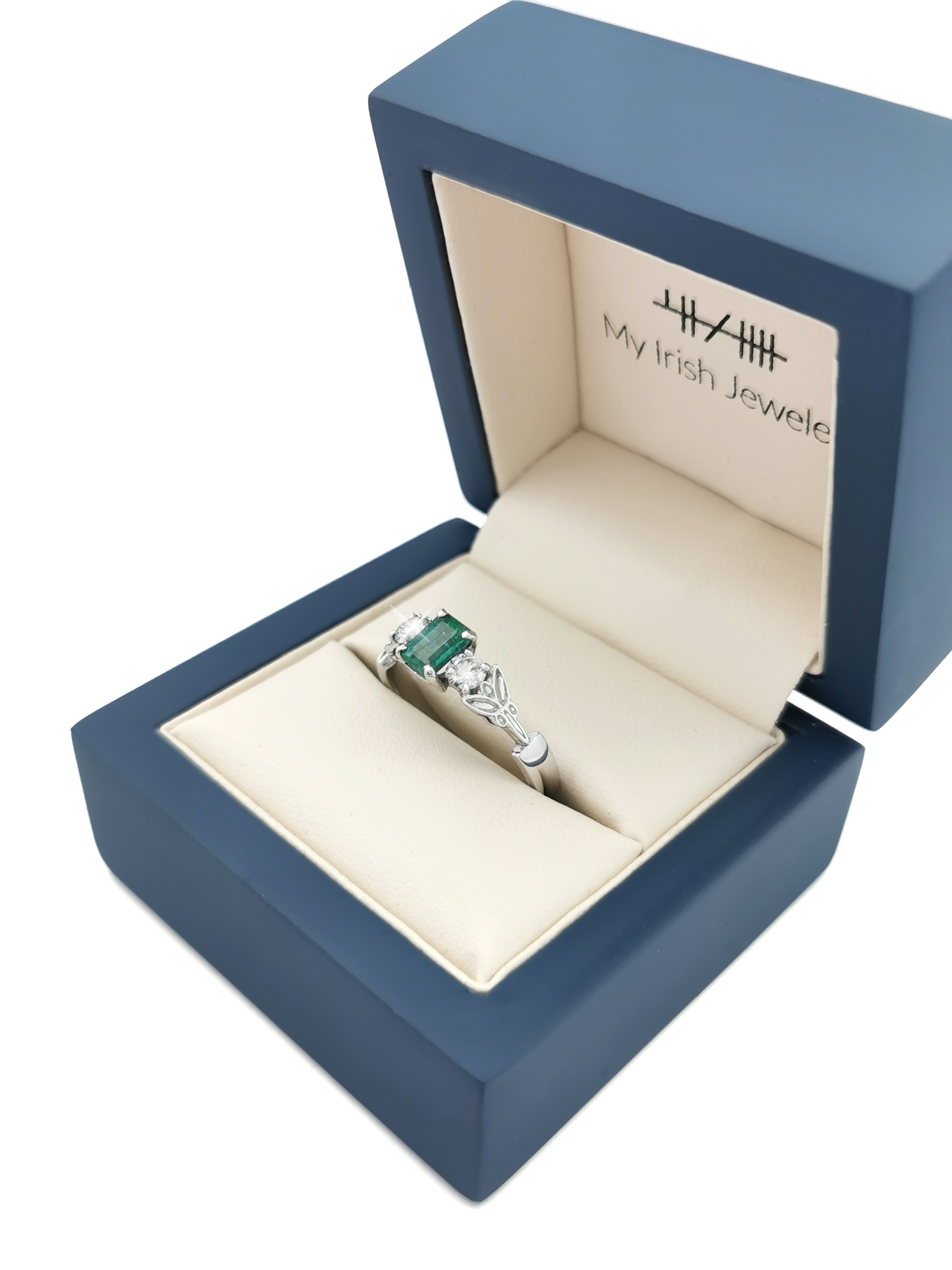 Womens White Gold Trinity Knot Engagement Ring. In Luxury Packaging.