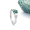 14K White Gold Celtic Ring with Emerald And Diamonds - Gallery
