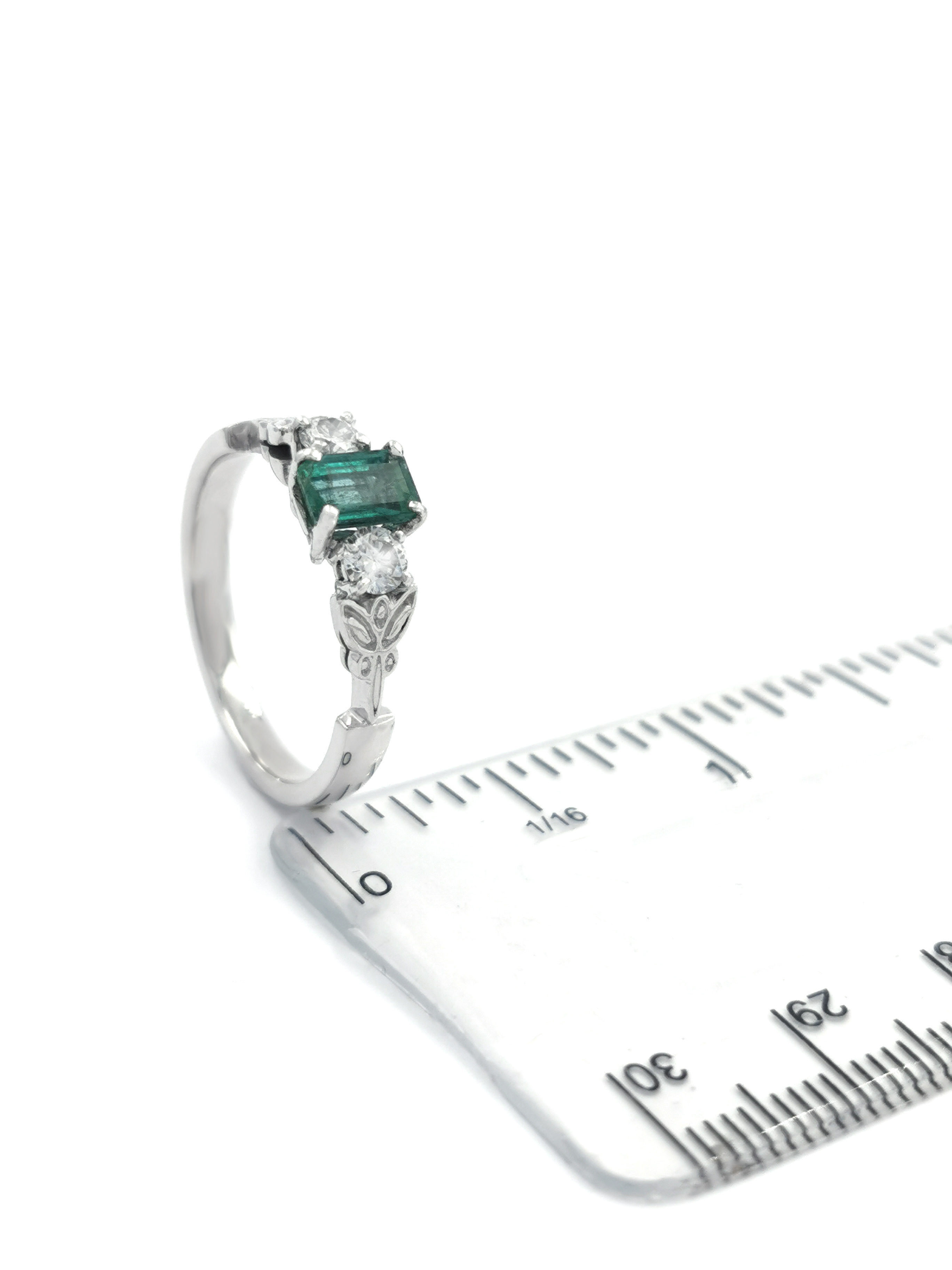Womens Trinity Knot Engagement Ring in Real White Gold. Picture For Scale.