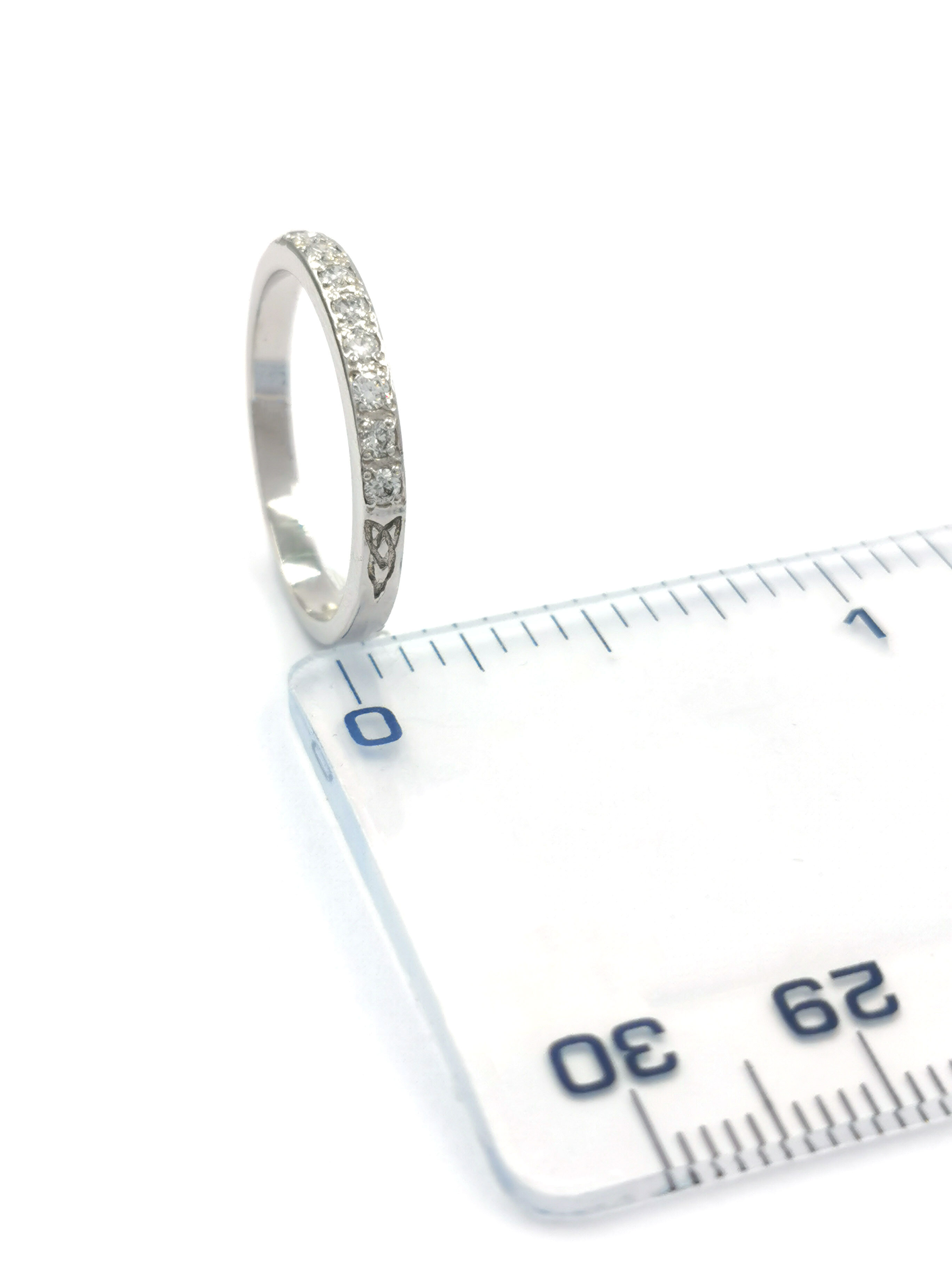 Authentic 14K White Gold Trinity Knot Ring For Women. Picture For Scale.