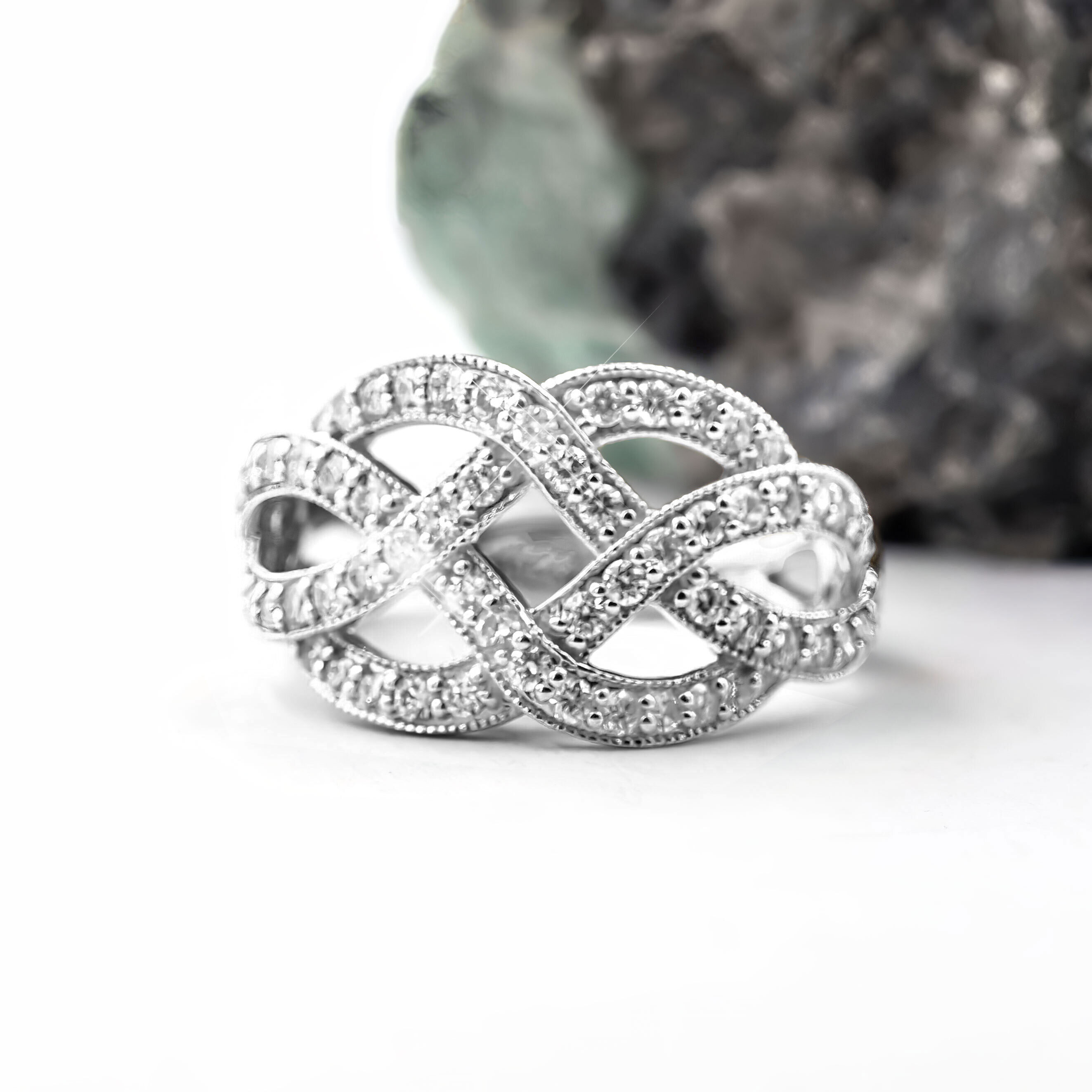 14K gold Diamond Celtic Knot Ring