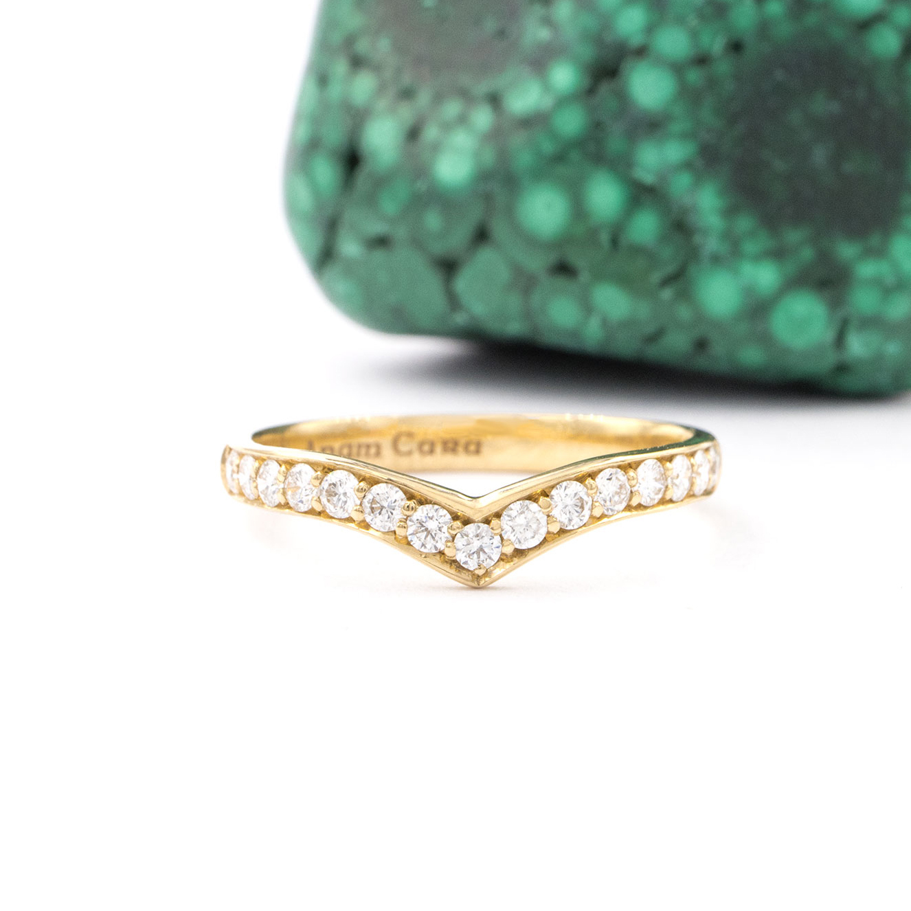 14 K Yellow Gold Diamond Set Wedding band crop