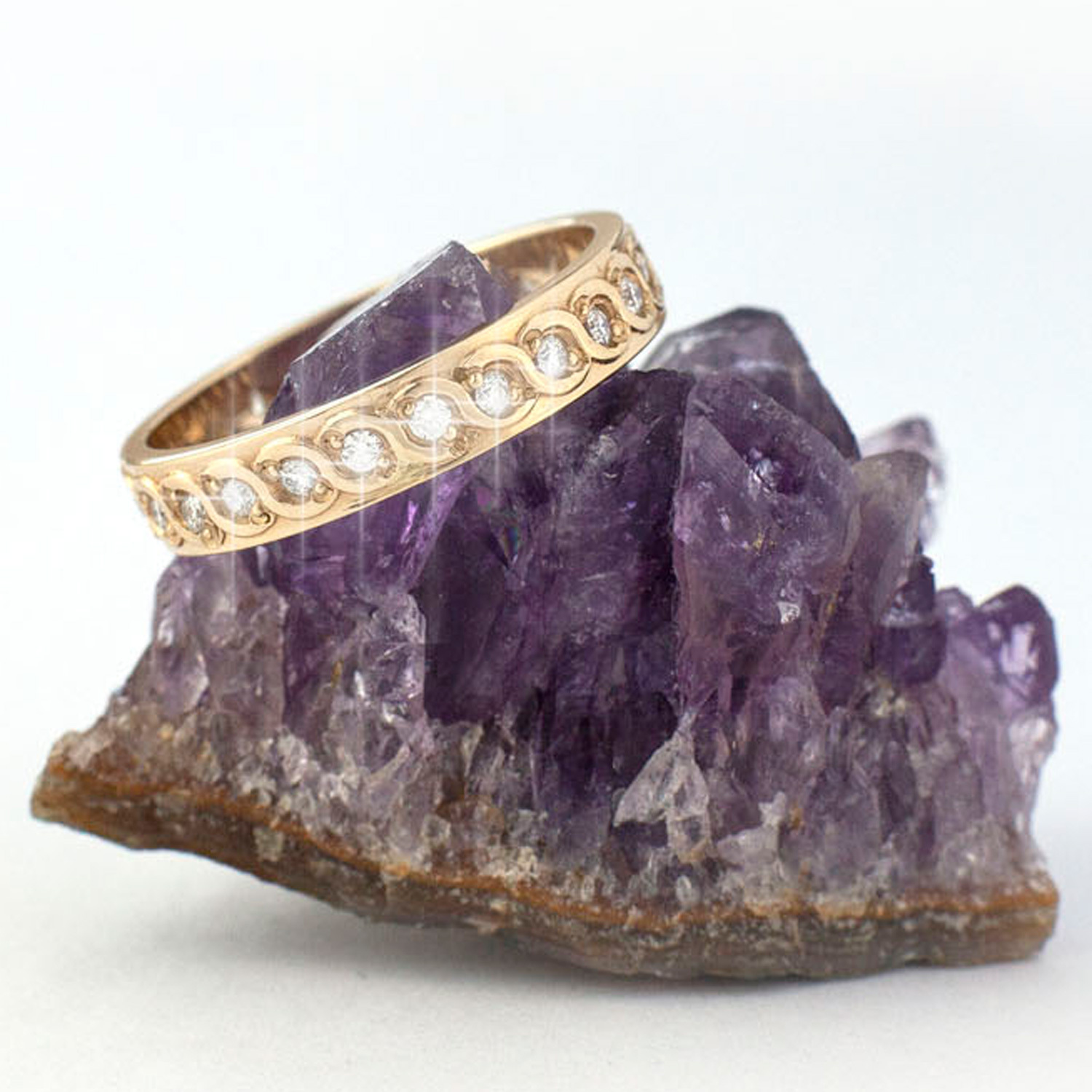 Diamond Full Hoop Celtic Wedding Band