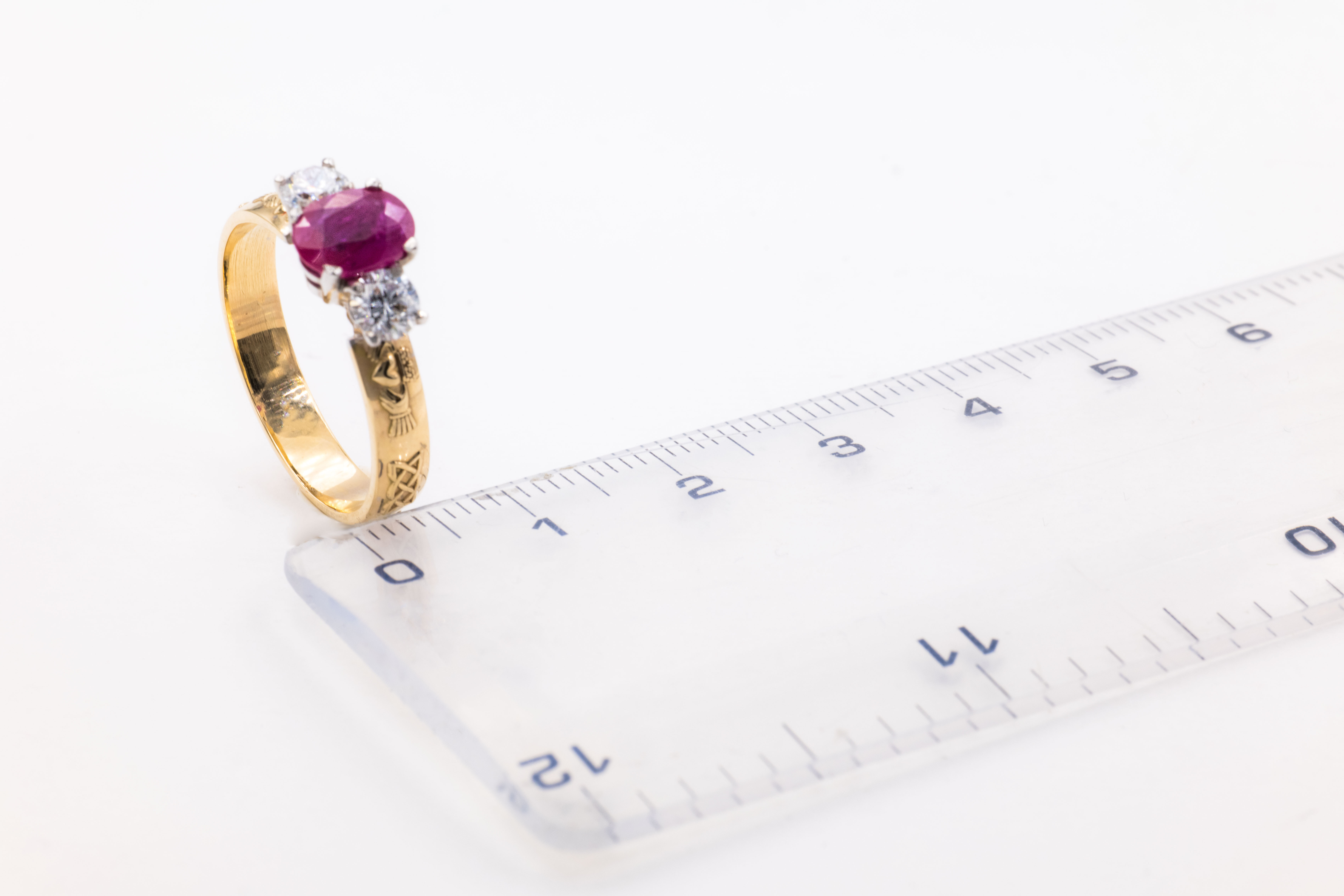 Authentic Yellow Gold Claddagh Engagement Ring With a Polished Finish For Women