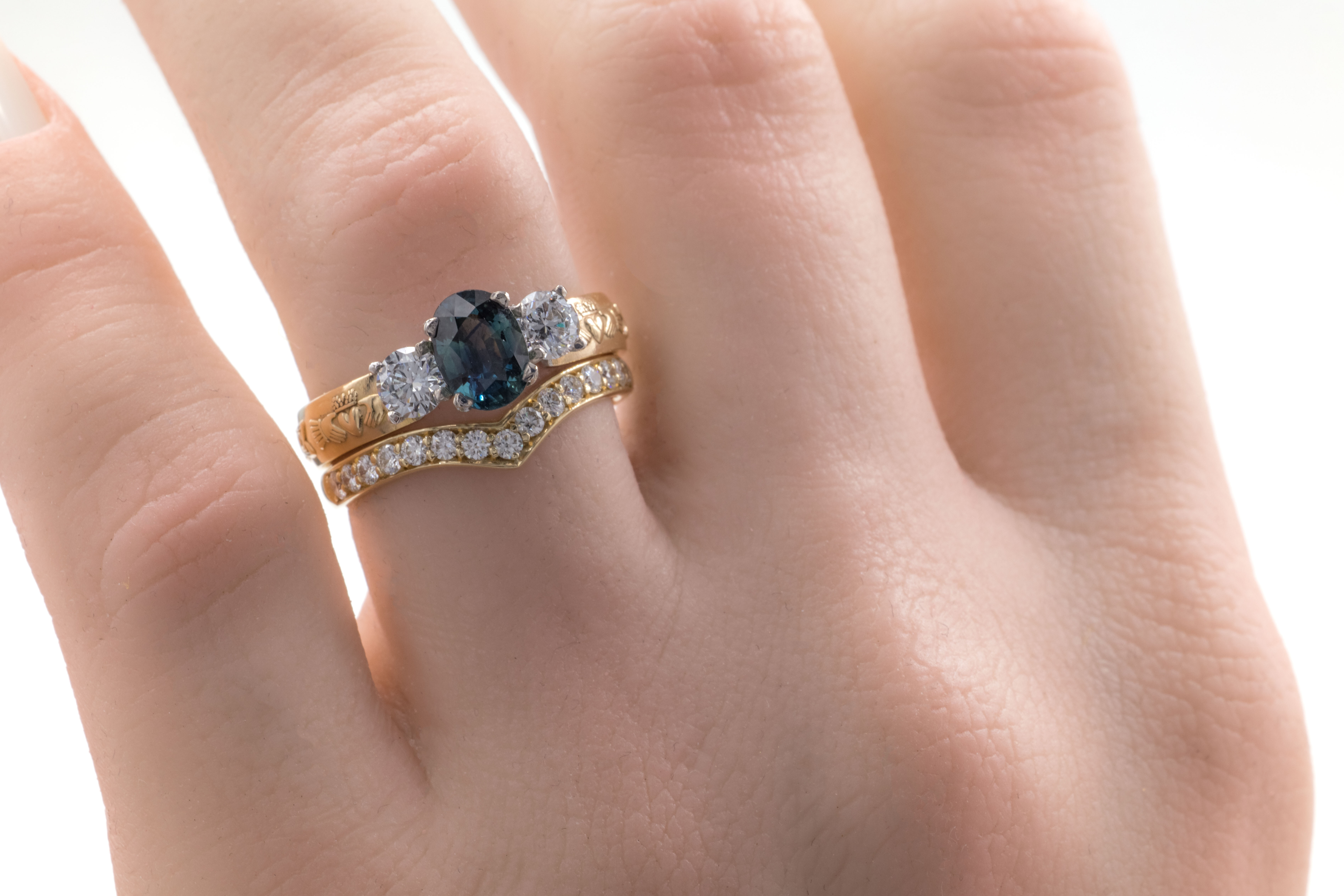 Irish Yellow Gold Claddagh Engagement Ring For Women With a Polished Finish