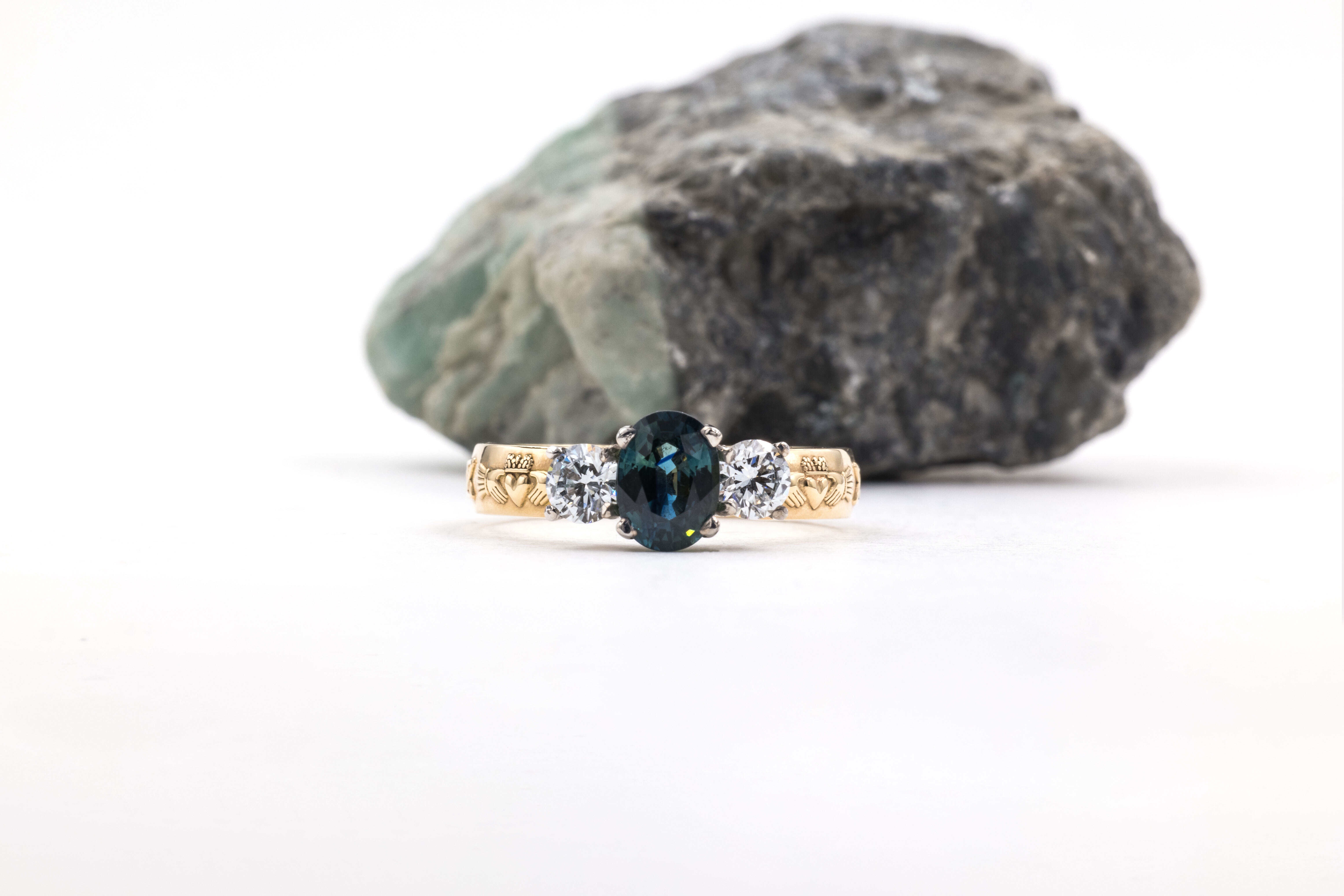 Womens Polished Claddagh Ring in Real 14K Yellow Gold