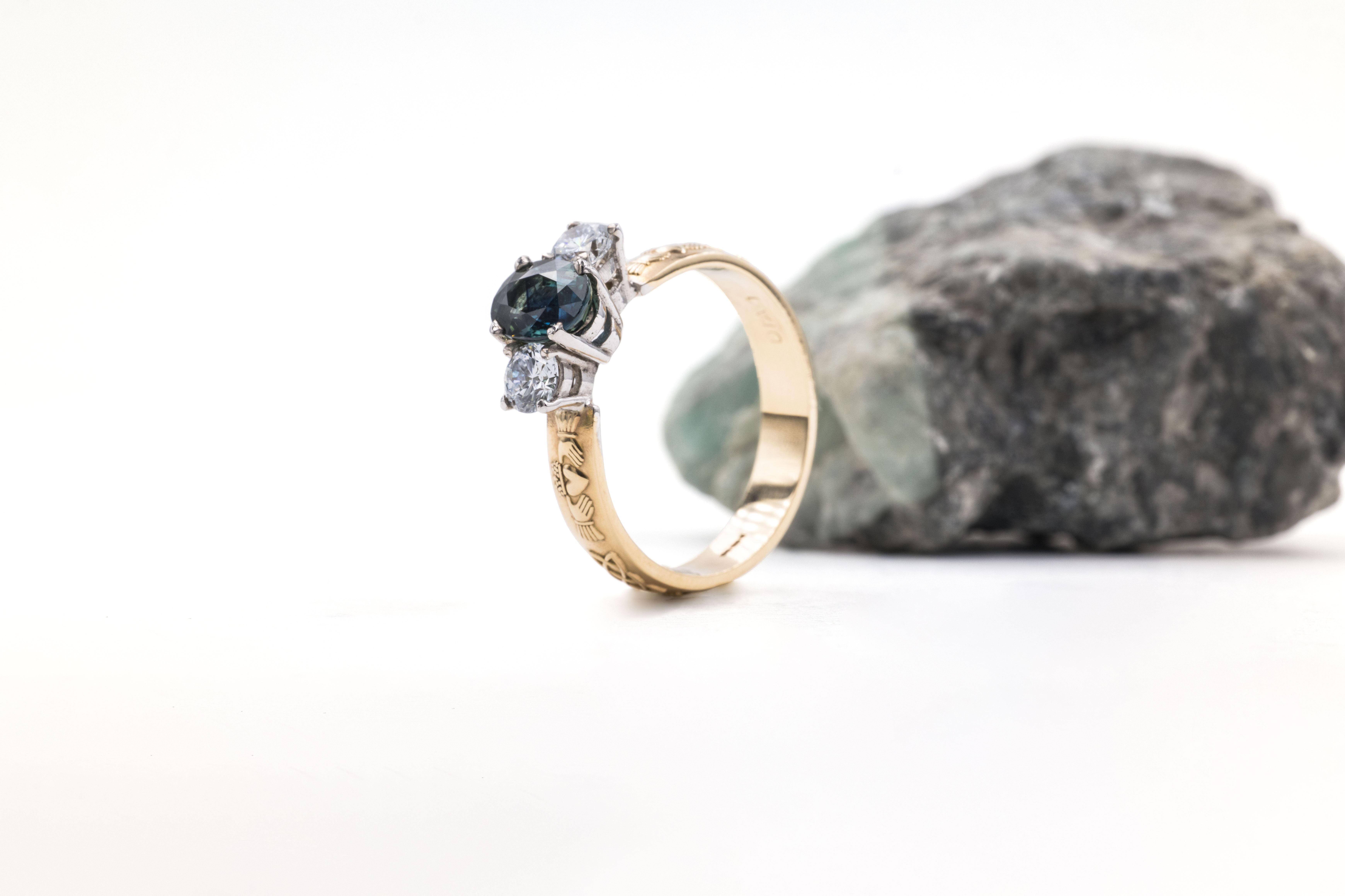 Gorgeous Yellow Gold Claddagh & Celtic Knot Ring For Women With a Polished Finish