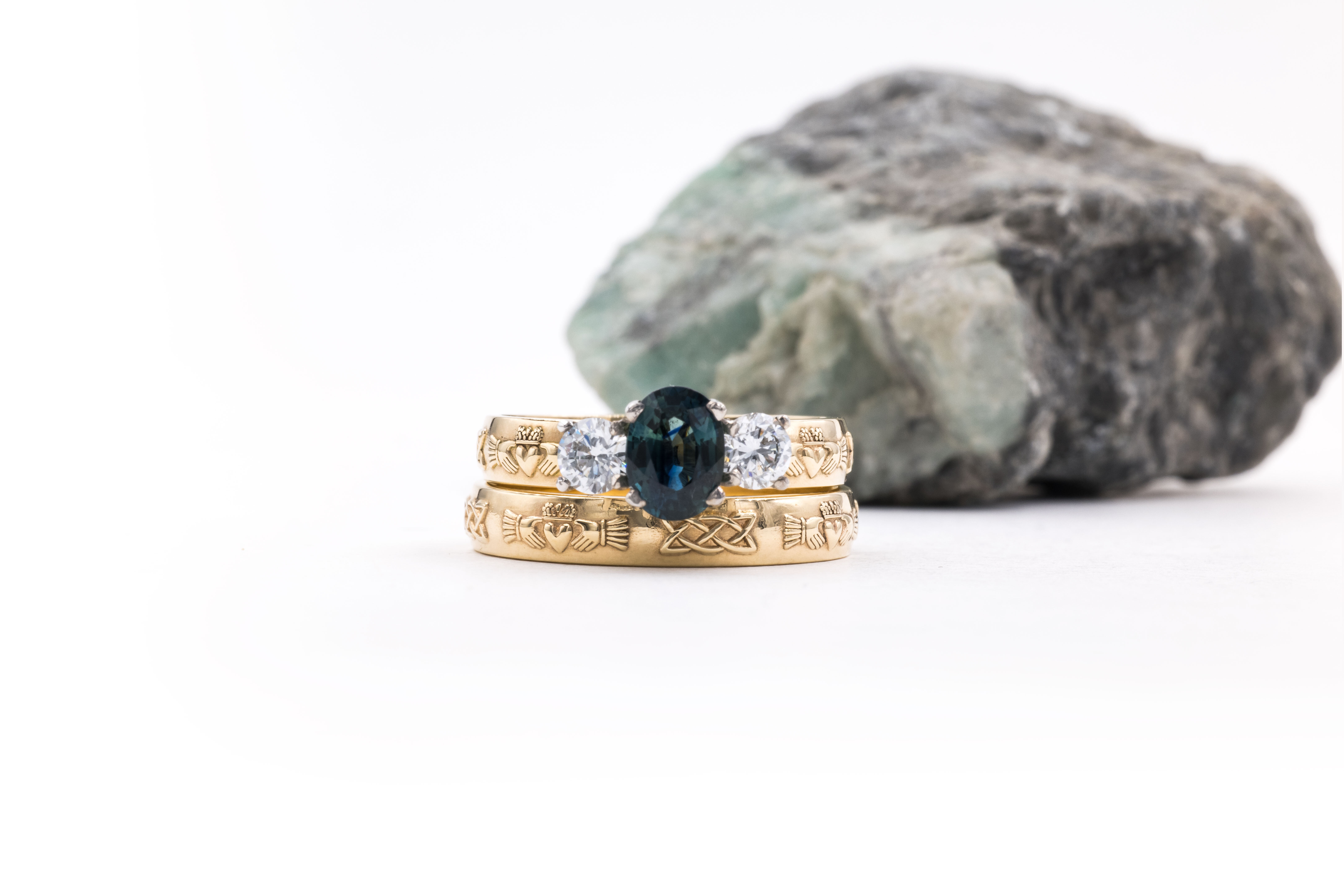 Striking Yellow Gold Claddagh 4.0mm Ring For Women With a Polished Finish