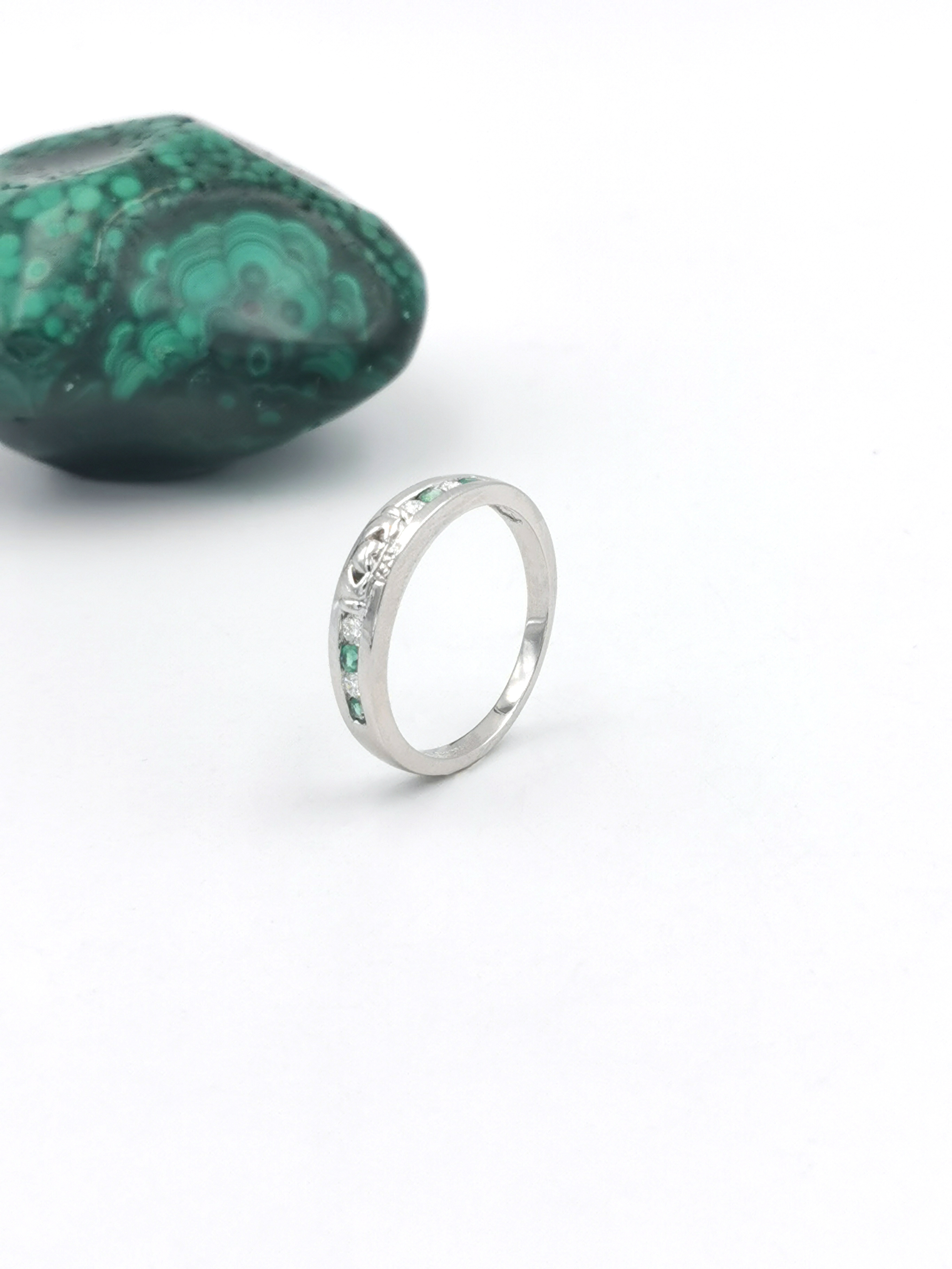 Womens Claddagh Wedding Ring in Real White Gold